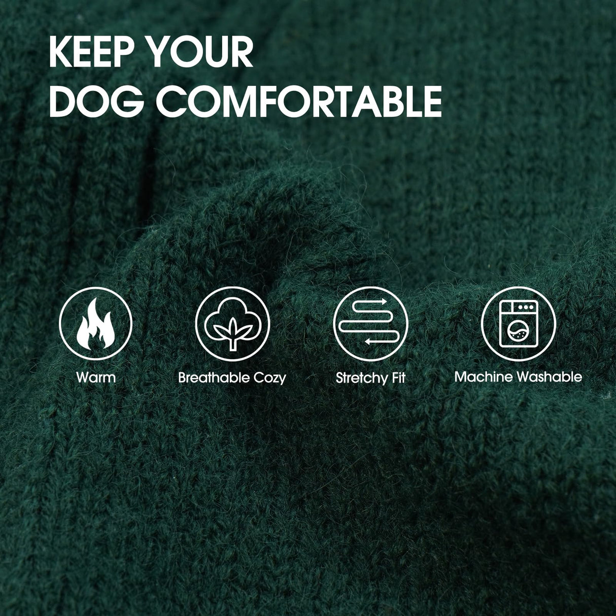 IECOii XXL Dog Sweater,Thermal Knit Big Dog Sweater Christmas,Pet Turtleneck Doggy Sweatshirt for Extra Large Dogs Boy Girl,Stretchy Large Dogs Cold Weather Outfit Pitbull Clothes,(Green XXL)