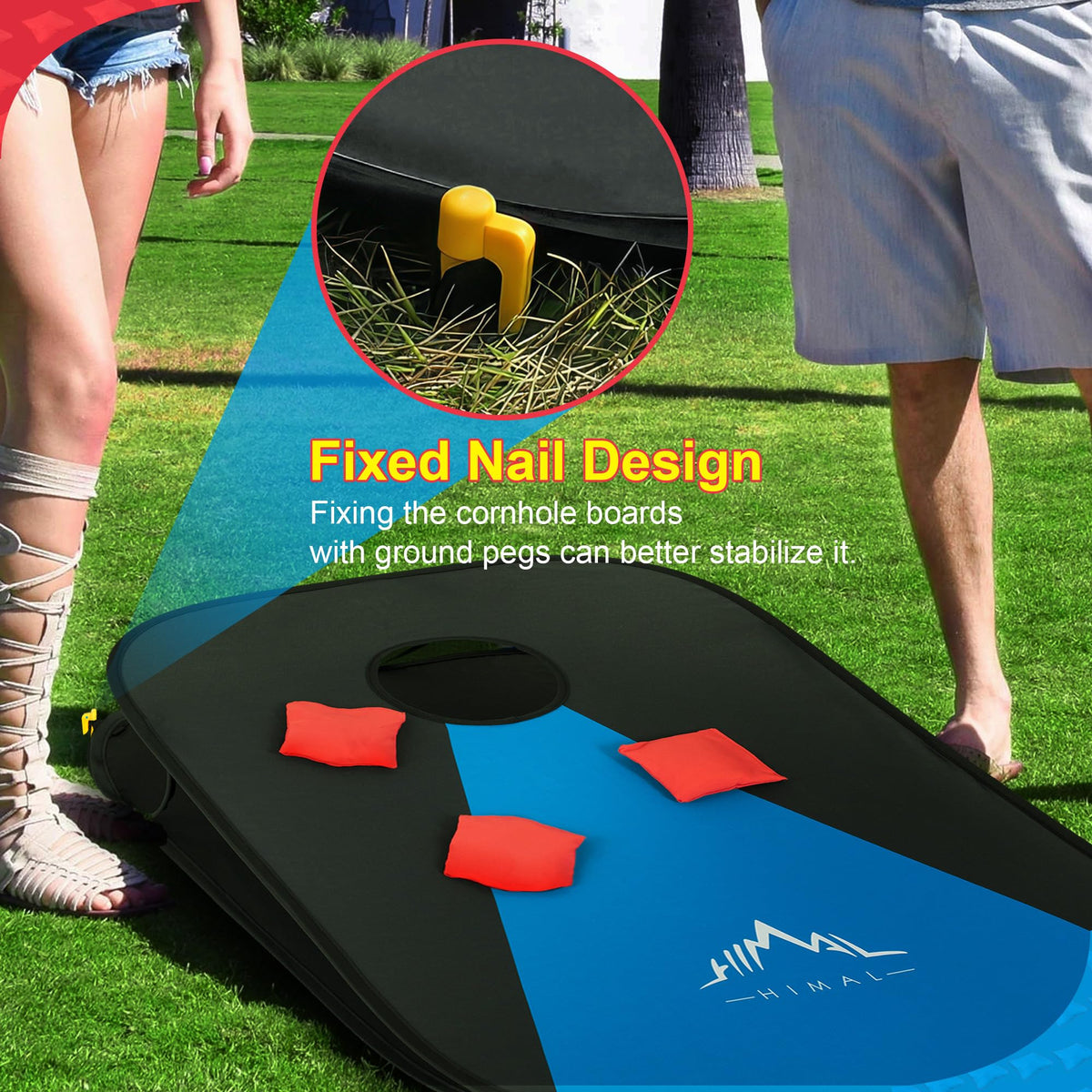 Himal Outdoors Portable Cornhole Board Set, Foldable 3 x 2 Ft