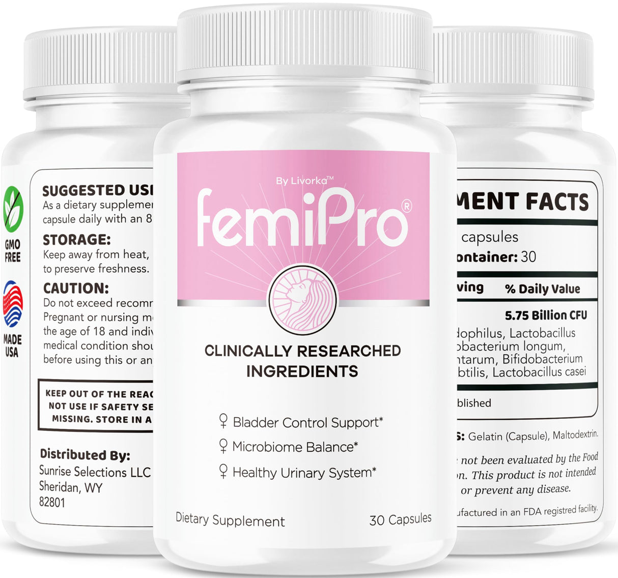 (3 Pack) FemiPro Bladder Control Pills - Original FemiPro Capsules, Femi Pro Bladder Control Support Supplement, Probitic FemiPro Pills for Overall Health and Wellness Reviews, 90 Capsules 3 Months