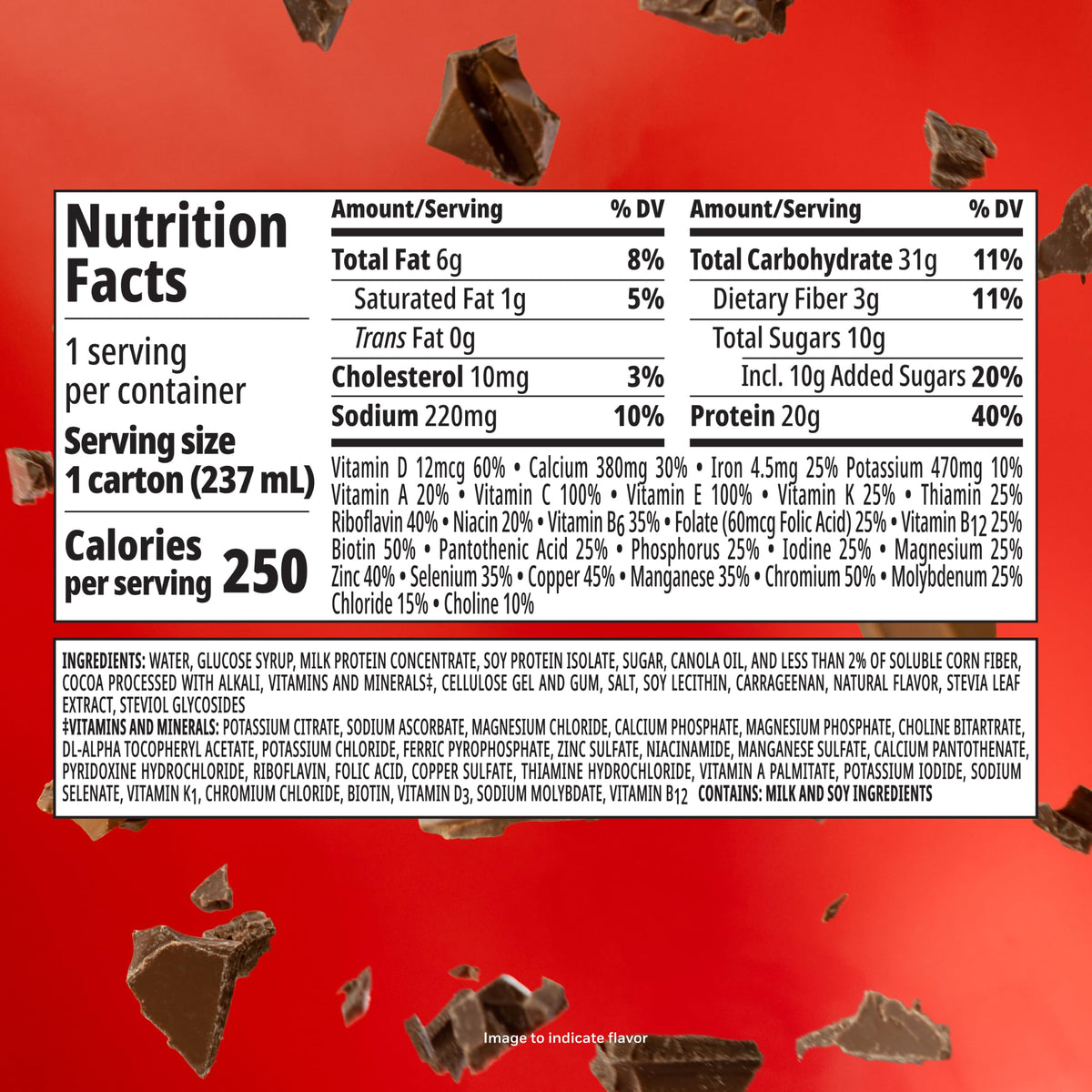 BOOST High Protein with Fiber Ready to Drink Complete Nutritional Drink, Rich Chocolate, Gluten Free, 8 fl oz Bottle, 24 Pack