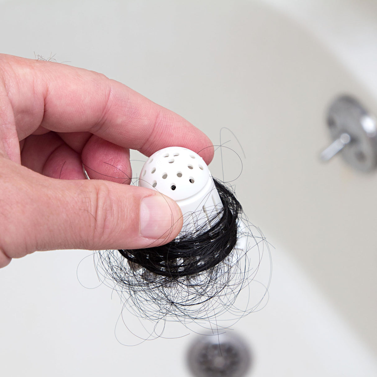 TubShroom Toss 21pk Disposable Bath Tub Drain Strainers - Hair Catcher Snare for Shower Bathtub to Prevent Clogged Drains, Traps Human and Pet Hair, One Year Supply (White)