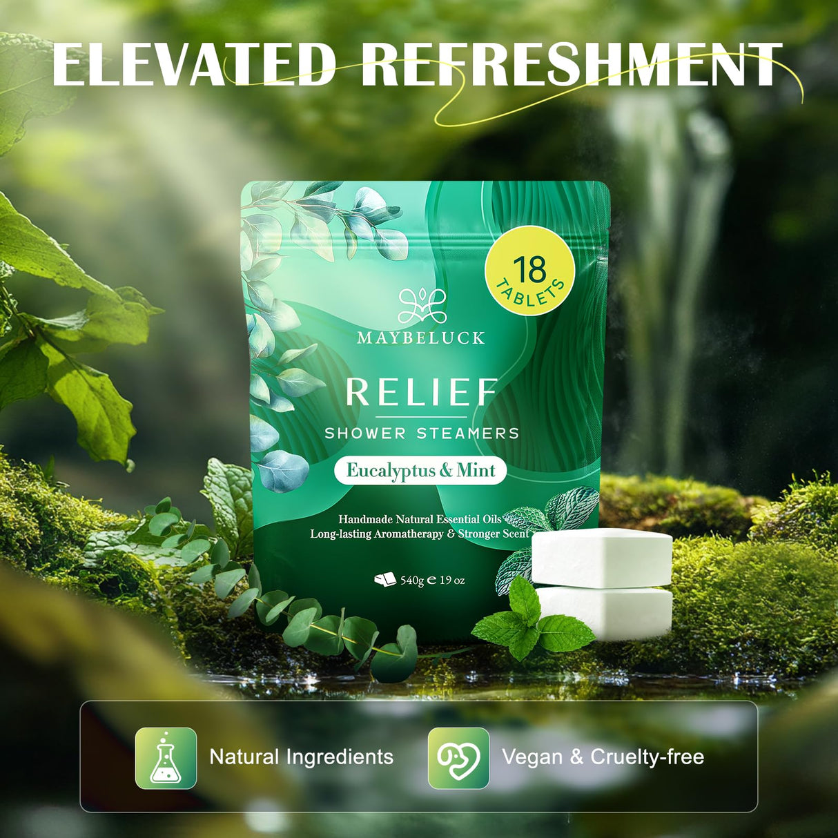 Eucalyptus Mint Shower Steamers Aromatherapy 18 Pack - Includes Easy Opener, Eucalyptus for Shower, Stocking Stuffers, Christmas Gifts & Birthday Gifts for Women, White Elephant Gifts for Adults