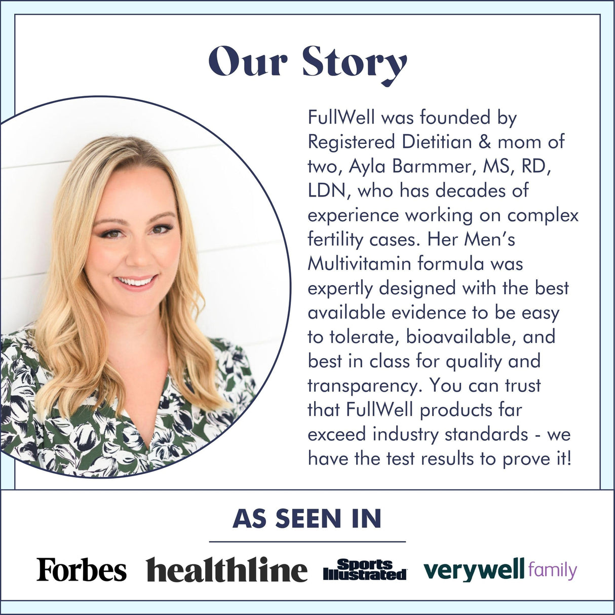 FullWell Men's Daily Multivitamin with Vitamin D, Antioxidants, Choline, and B Vitamins for Optimal Sperm Quality, Hormone Health, and Overall Male Fertility, 3rd Party Tested, 30 Servings