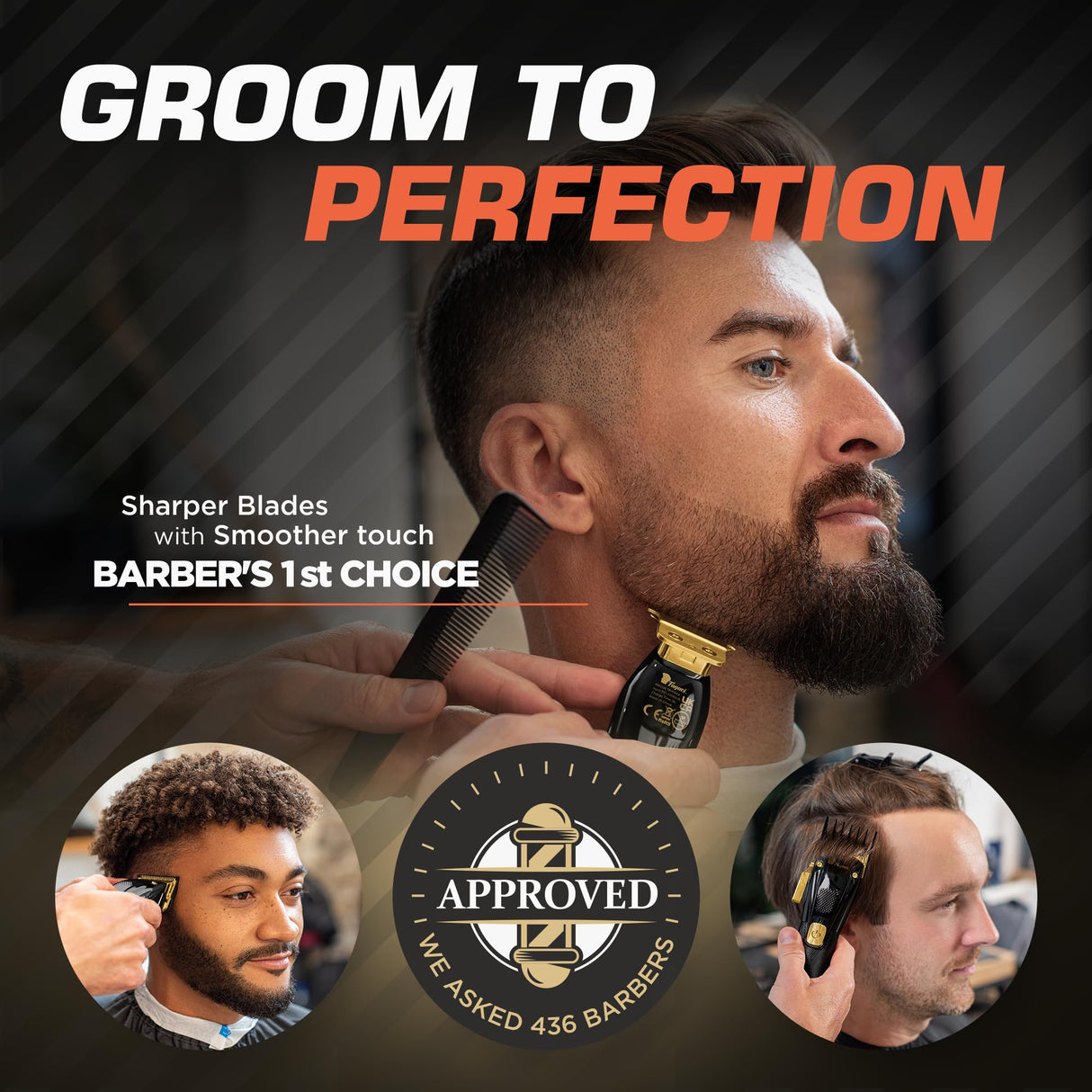 Fagaci Professional Hair Clippers for Men Set Turbo Power with Precise Cutting, Barber Clippers for Hair Cutting, Cordless Hair Clippers and Trimmers Set, Maquina de Cortar Cabello, Haircut Barber Kit