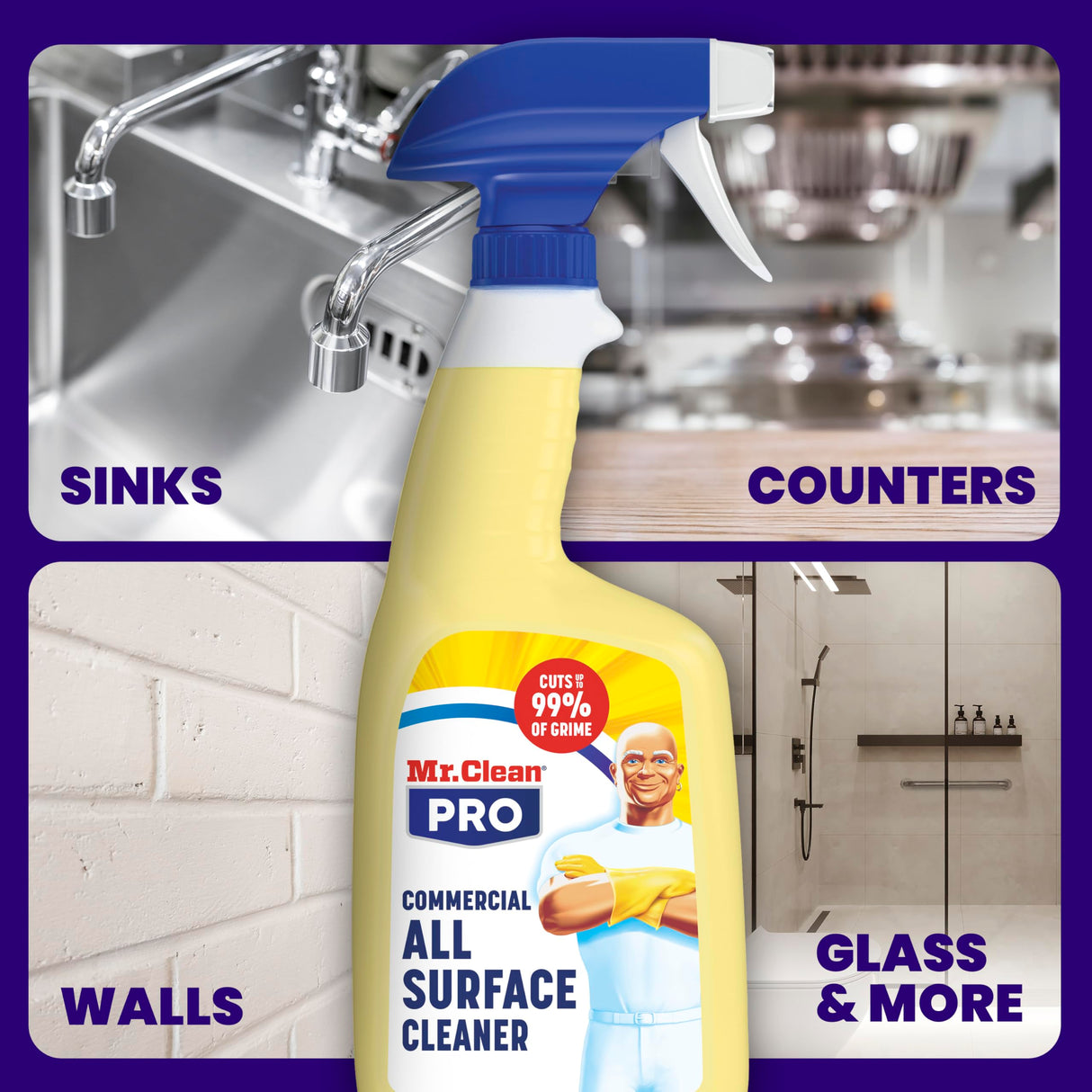 Mr. Clean PRO All Surface Cleaner, Commercial Cleaning Spray, Refillable, 32 fl oz (Case of 6)