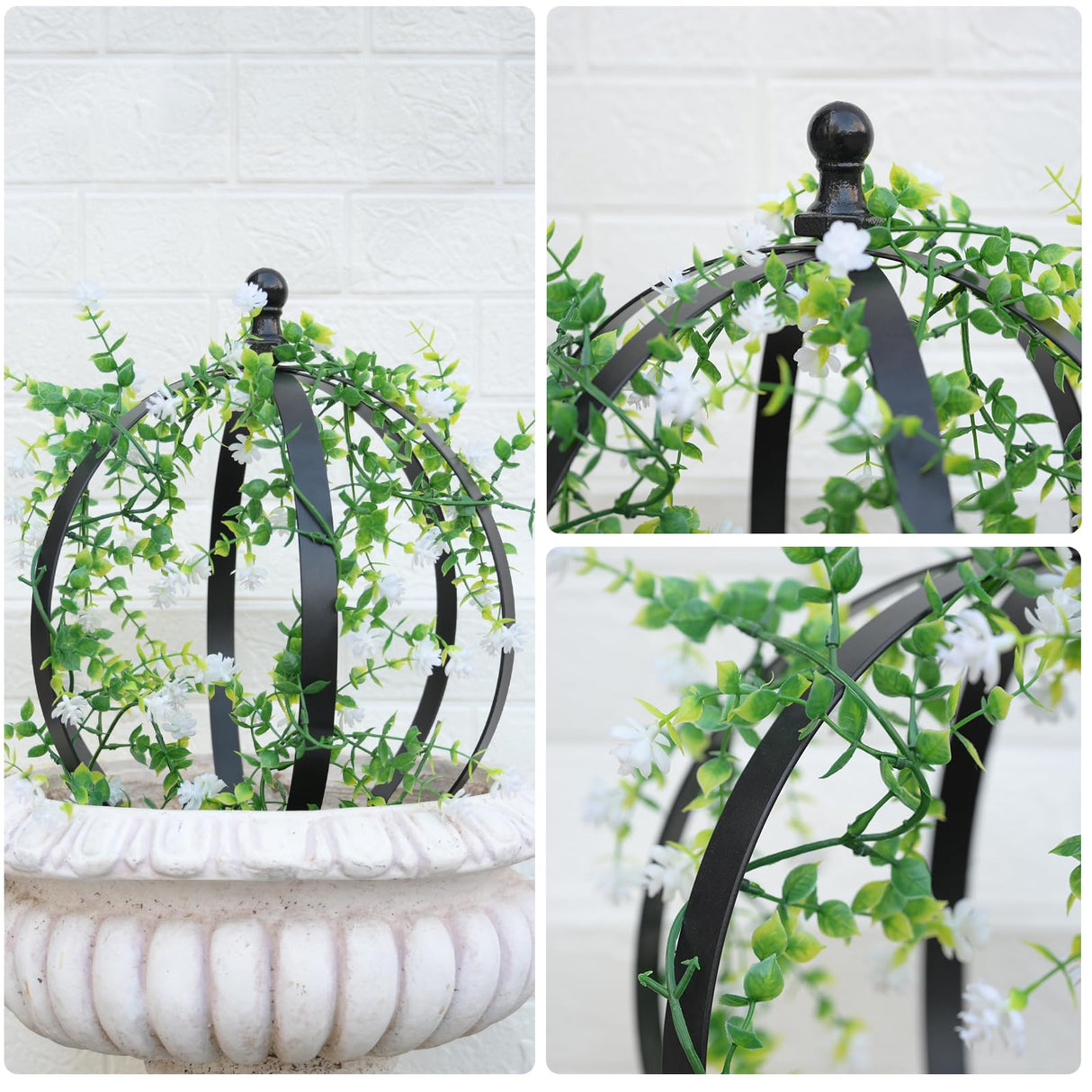 GOOOXIM 12.6x17.5 Inch Garden Obelisk, 2-Pack Outdoor Topiary Frame
