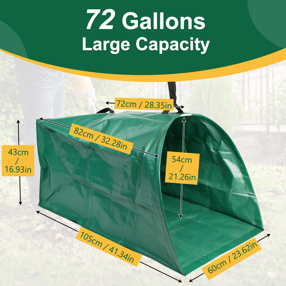 NIGOOLATA 72 Gallon Leaf Collector, Yard Waste Bags, Lawn Leaf Bags, 1 Pack