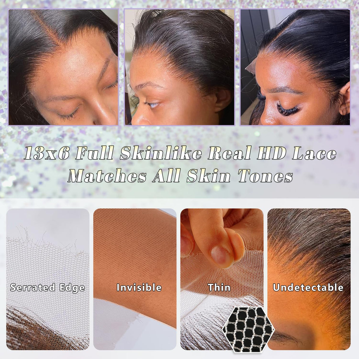 13x6 FULL SKINLIKE Real HD Lace Front Wigs Human Hair Pre Plucked Bleached Tiny Knots 200 Density 0.10mm Ultra-thin Invisible Glueless Lace Wig Straight Frontal Wigs for Women Human Hair 22 Inch