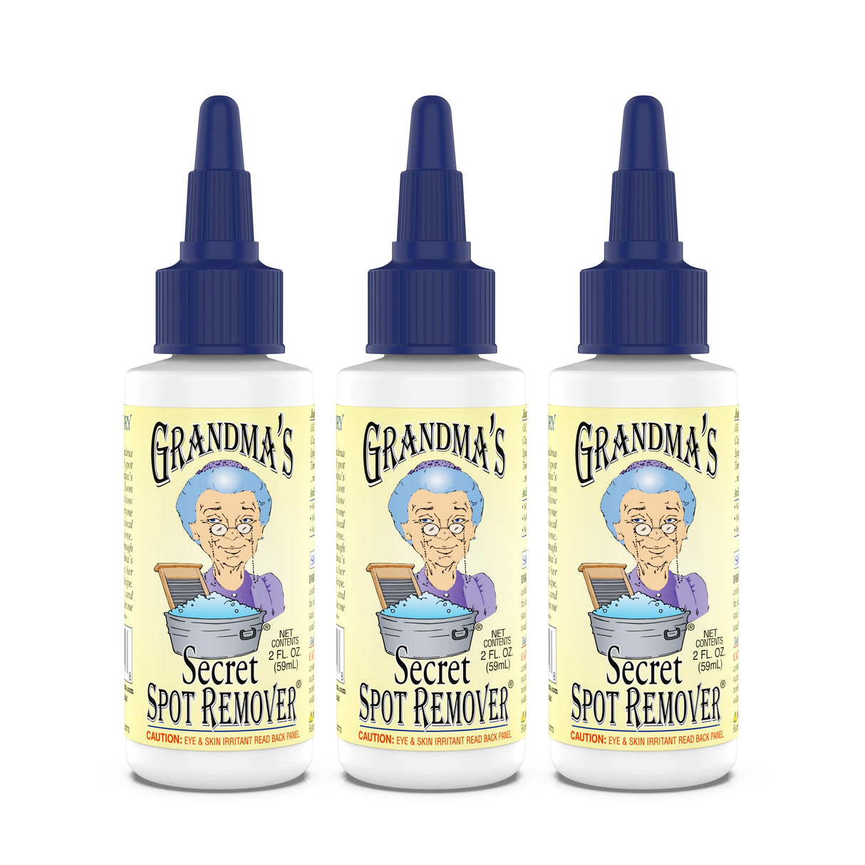 Grandma's Secret Spot Remover - Chlorine, Bleach, and Toxin-Free Stain Remover - Stain Remover for Clothes - Fabric Stain Remover Removes Oil, Paint, Blood and Pet Stains -3 Pack of 2 Ounce