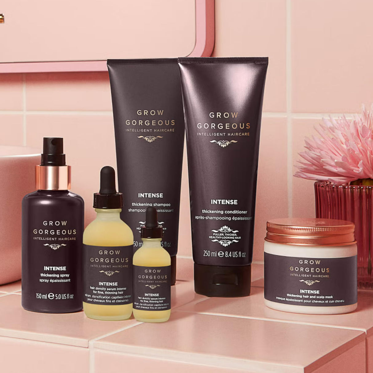 Grow Gorgeous Density Serum Intense - Hair Growth Serum With Caffeine. For Thin and Damaged Hair. Increases Thickness Of Each Strand By Up To 13%. 2 Fl Oz