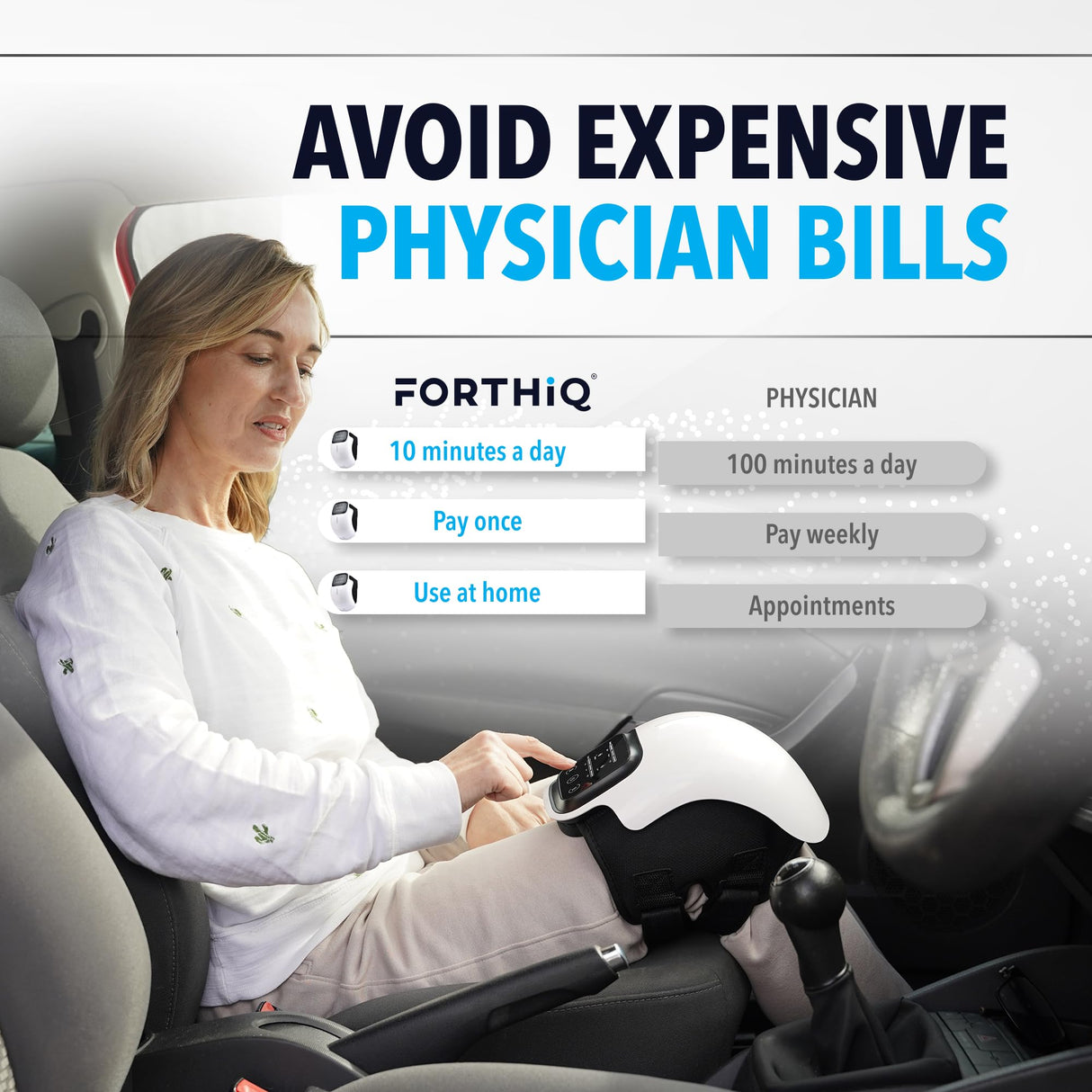 FORTHiQ Knee Massager Smart with Heat, Red Light and Massage Therapy, 3-in-1 Cordless, 2024 Updated Edition, FSA or HSA Eligible, Gifts for Grandma & Grandpa