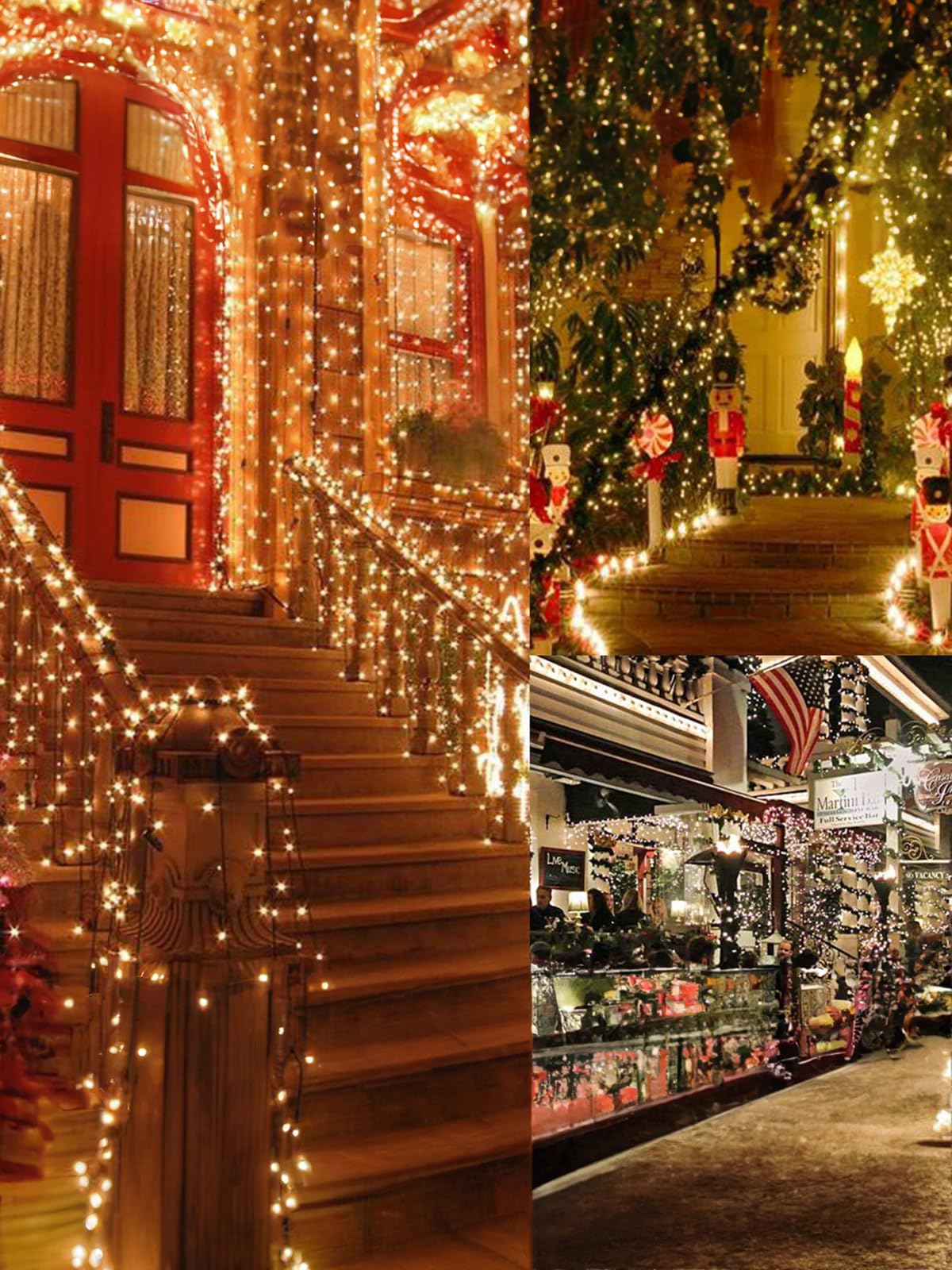 Twinkle Star 2 Pack Outdoor Christmas Lights, Total 33 FT 100 LED Battery Operated Christmas Lights with 8 Modes, Xmas Tree Lights Waterproof for Patio Garden Party Wedding Holiday Decor Warm White