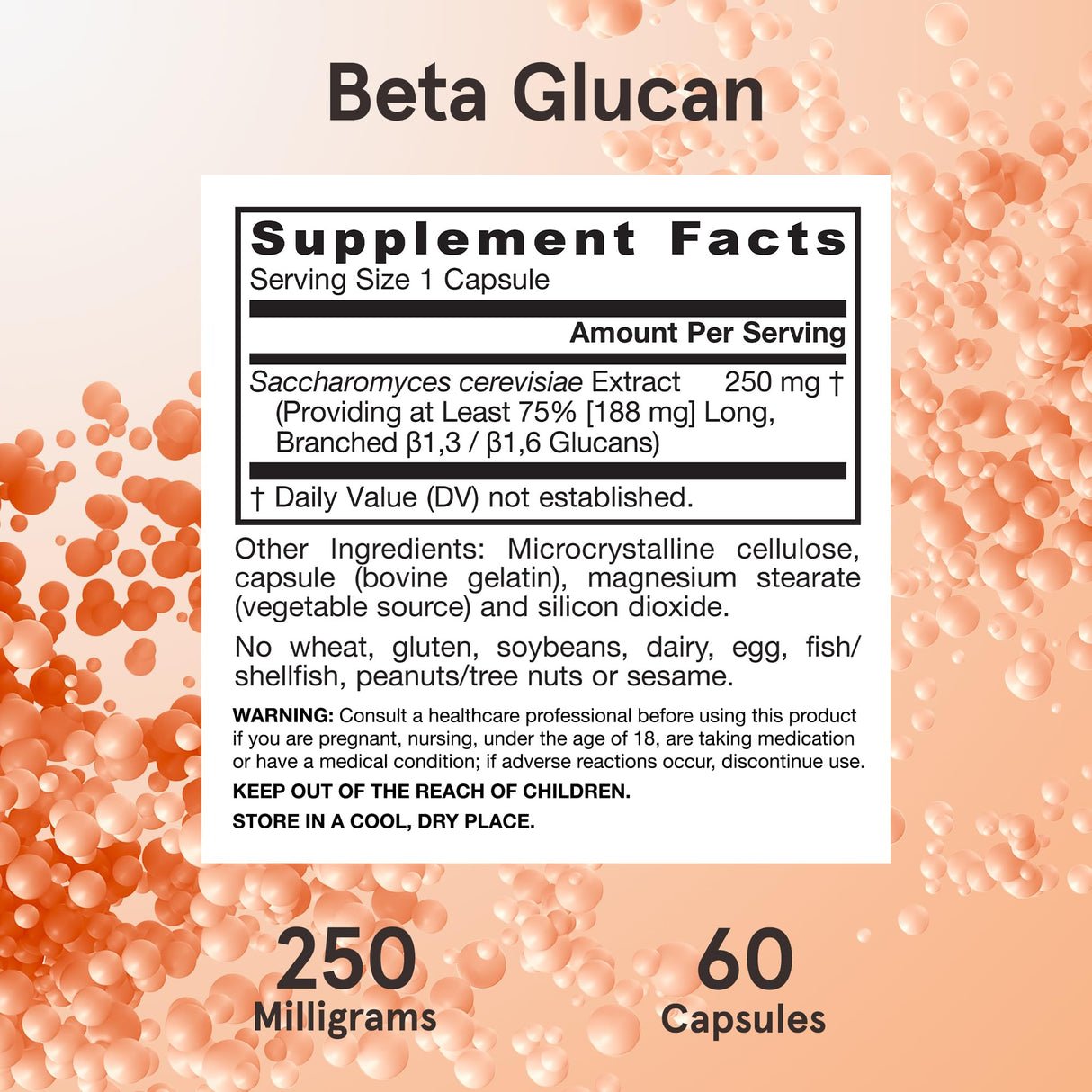 Jarrow Formulas® Beta Glucan, Dietary Supplement, Immune Support for Immune Health, 60 Capsules, 60 Day Supply