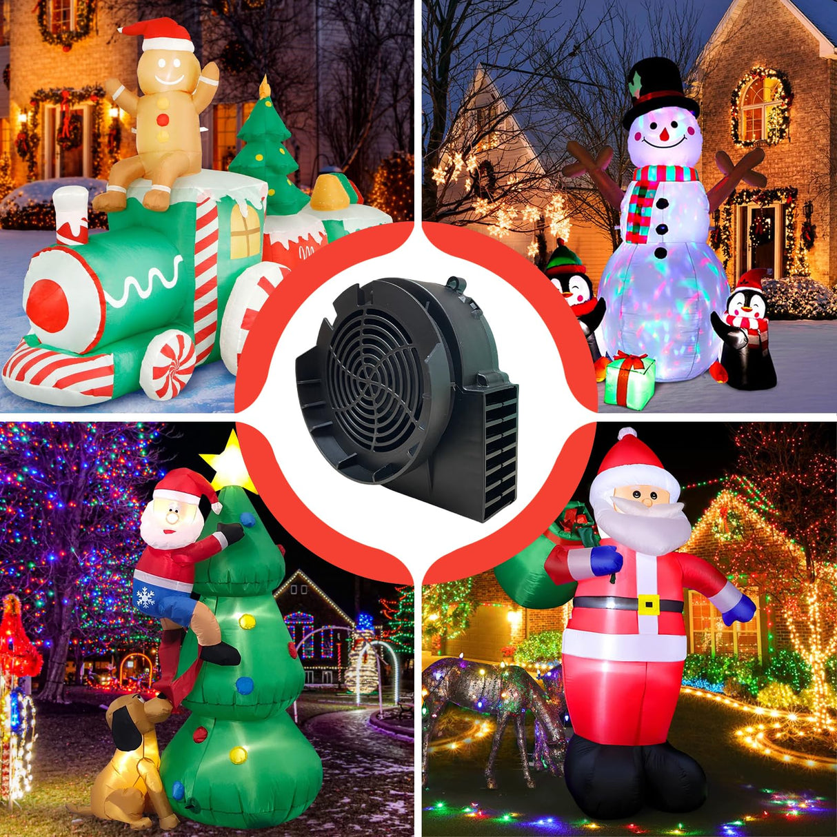 DONGERMAER Replacement 1.5A Air Blower for Halloween Inflatables, 2A Adapter for Christmas Yard Blow Up Outdoor Inflatable Holiday Easter Yard Decor Fan Blower Adapter