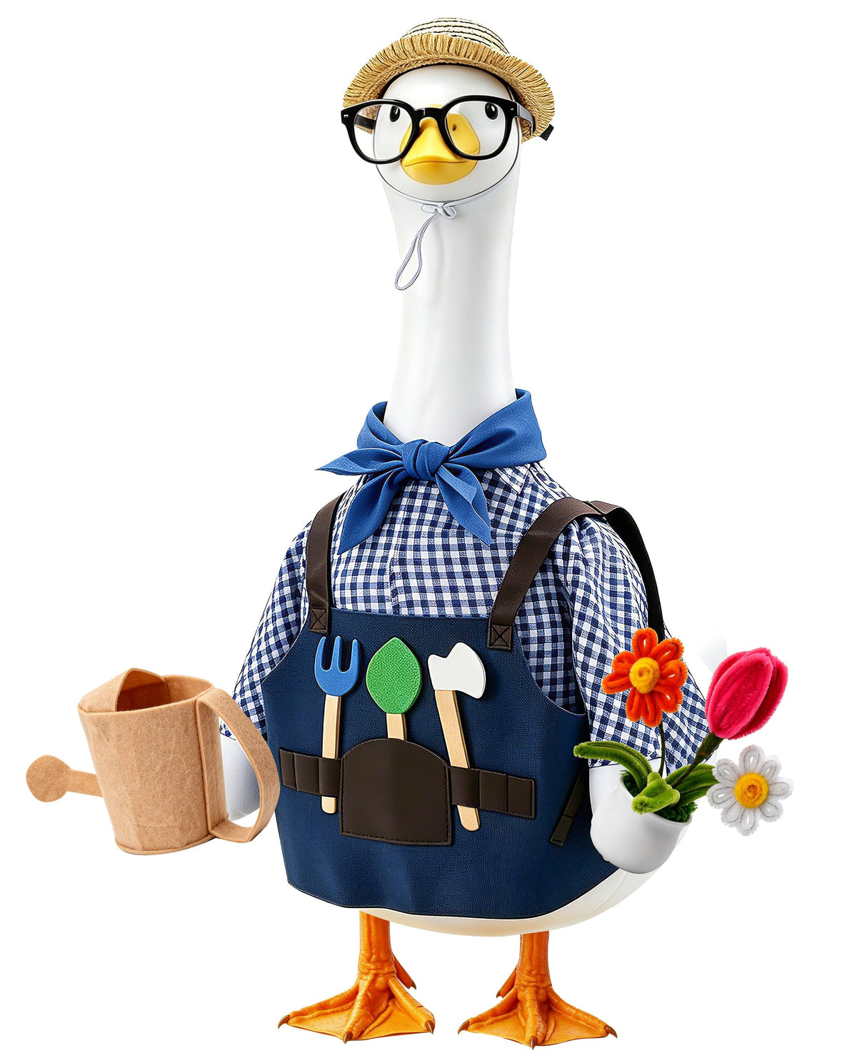 SIQUK Gardener Porch Goose Outfit Porch Goose Clothes Fit 23'' Geese Statue