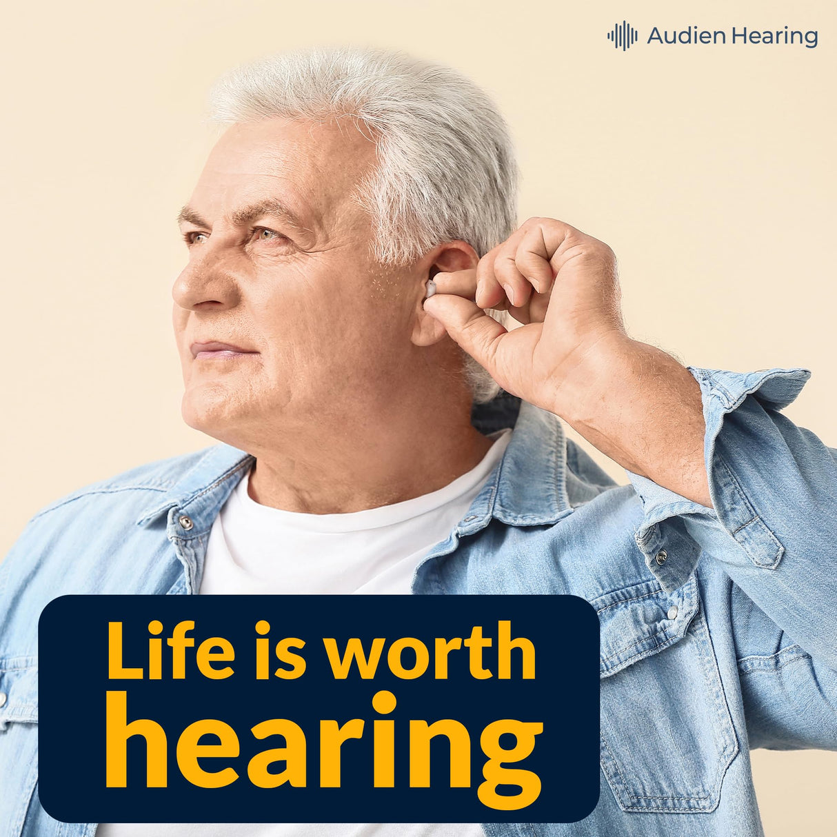 Audien ATOM 2 Wireless Rechargeable OTC Hearing Aid, Premium Comfort Design and Nearly Invisible