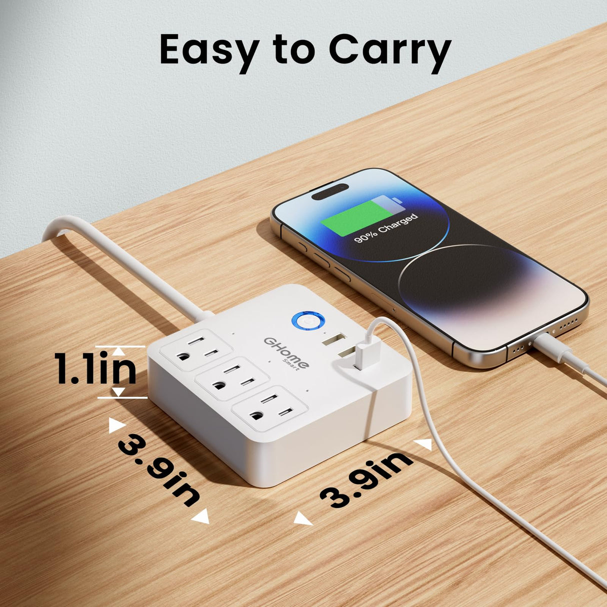 GHome Smart Plug Power Strip, WiFi Surge Protector Work with Alexa Google Home, Smart Outlets with 3 USB 3 Charging Port, Multi-Plug Extender for Home Office Cruise Travel and Christmas Light, 10A