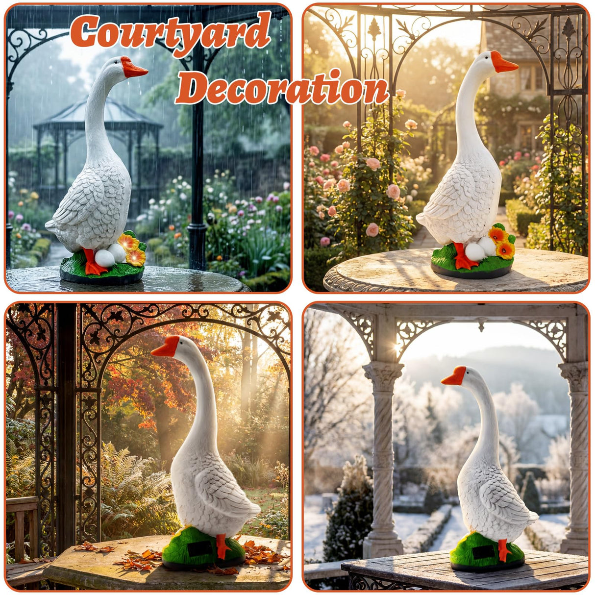vchin Large Porch Goose Statue, 23 inch Large Porch Goose Statue, Suitable for Porch, Balcony, Courtyard, Garden, Lawn Decor Unique Housewarming Gift