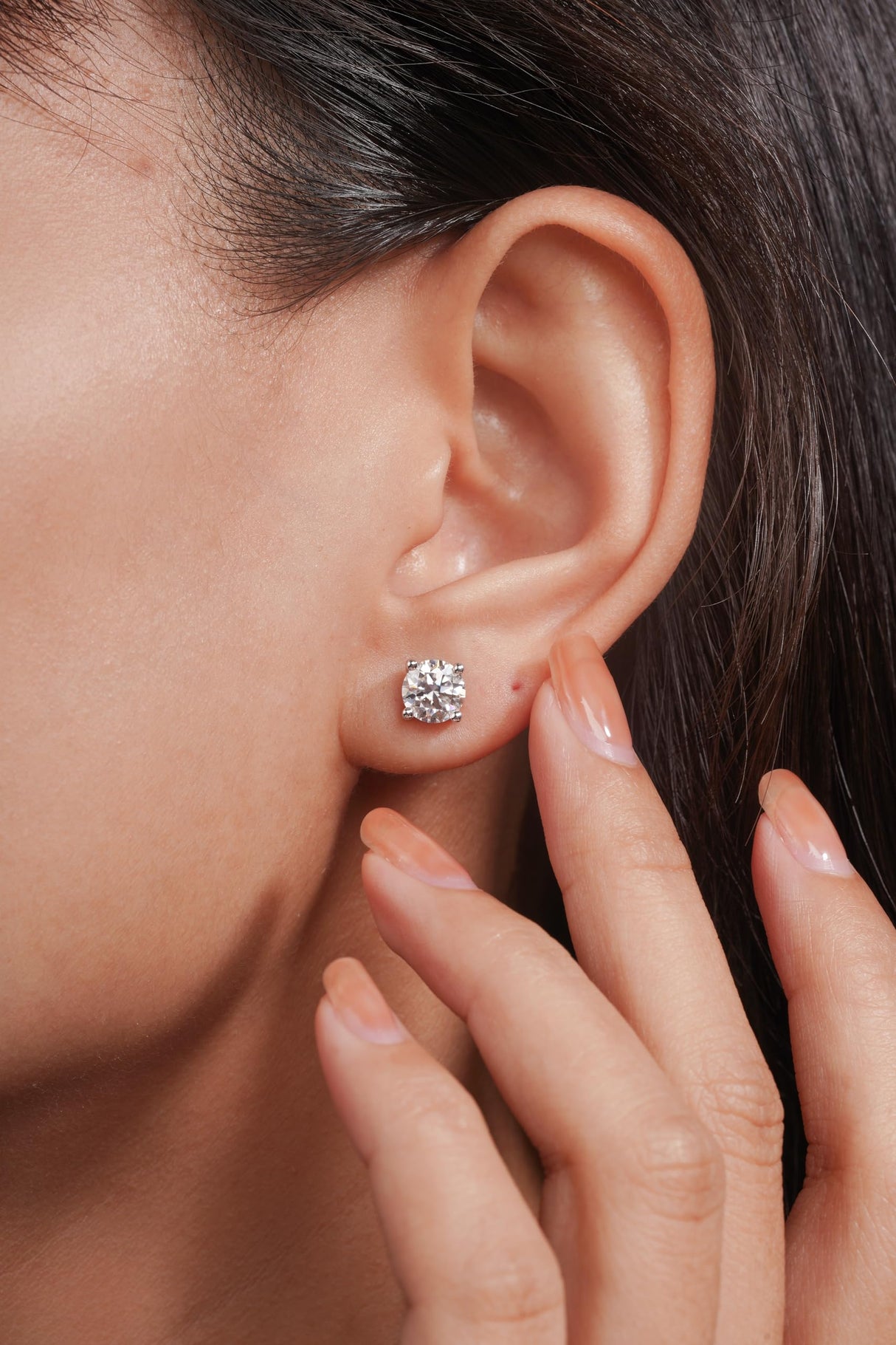 IMOLOVE Moissanite Stud Earrings with 0.6ct-3ct D Color Round Cut Lab Created Diamond Earrings in Sterling Silver with 18K White Gold Plated for Women Men-2