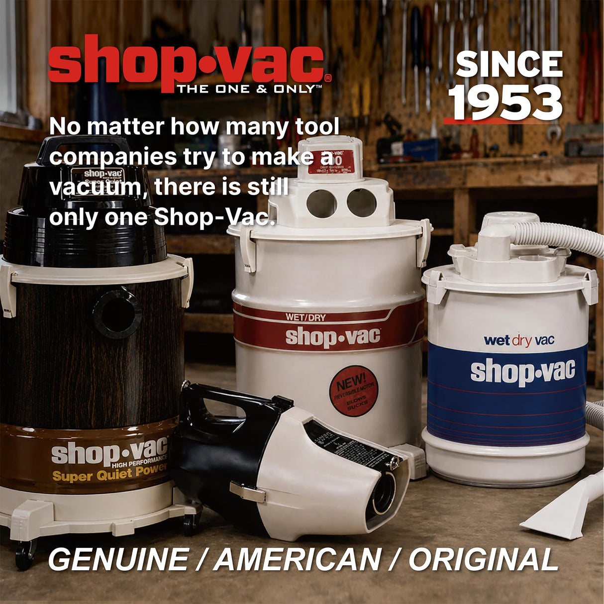 Shop-Vac 5760288 2.5 Gallon Wet/Dry Vacuum, 2.5 Peak HP, 1.25 Inch Diameter x 4 Ft Hose, Portable Compact Design