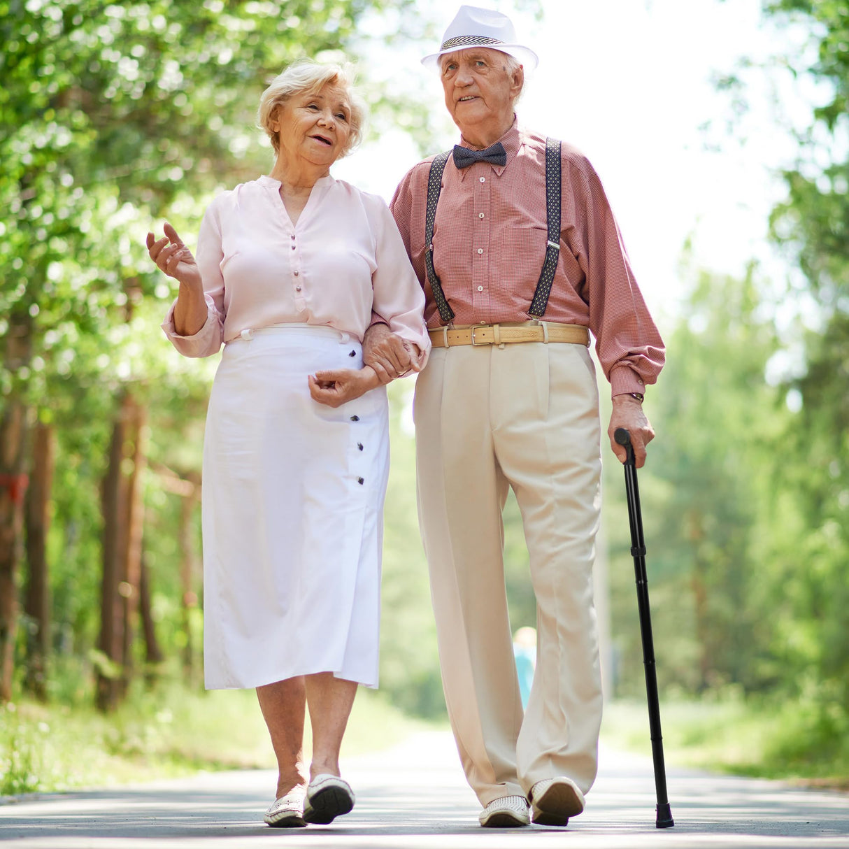 FSA/HSA Eligible, Vaunn Medical Easy Grip Height Adjustable Folding Cane/Walking Stick with Strap/Pouch- Compact, Portable, and Safe Walking Assistant- Non-Slip Grip Handle- Men, Women, Elderly