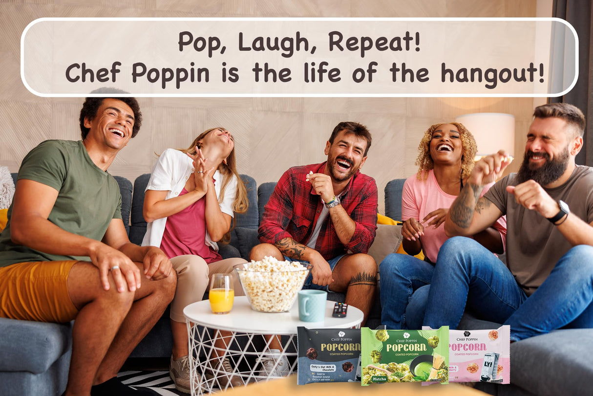 CHEF POPPIN Gourmet Flavored Popcorn, Non-GMO Corn, All Natural, Matcha, 50g, 1.76 oz