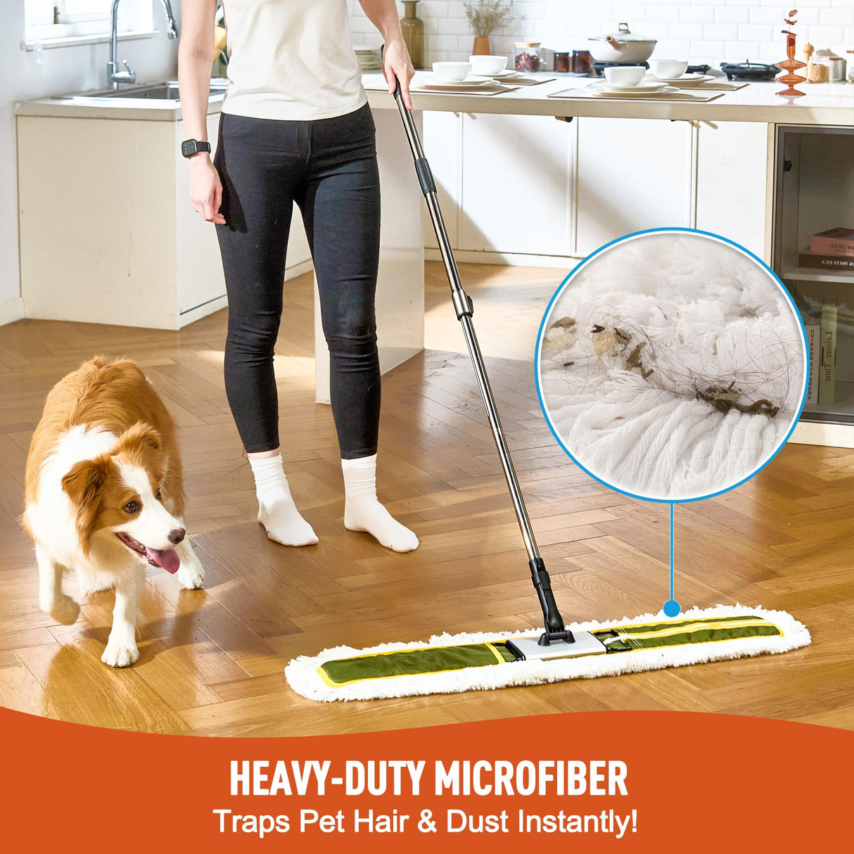 CLEANHOME 36" Commercial Dust Mop for Hardwood Floors, Tile, Laminate