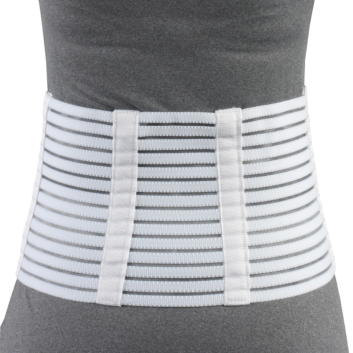 OTC Lumbosacral Support, 7-inch Lower Back, Lightweight Compression, Elastic, White, Medium