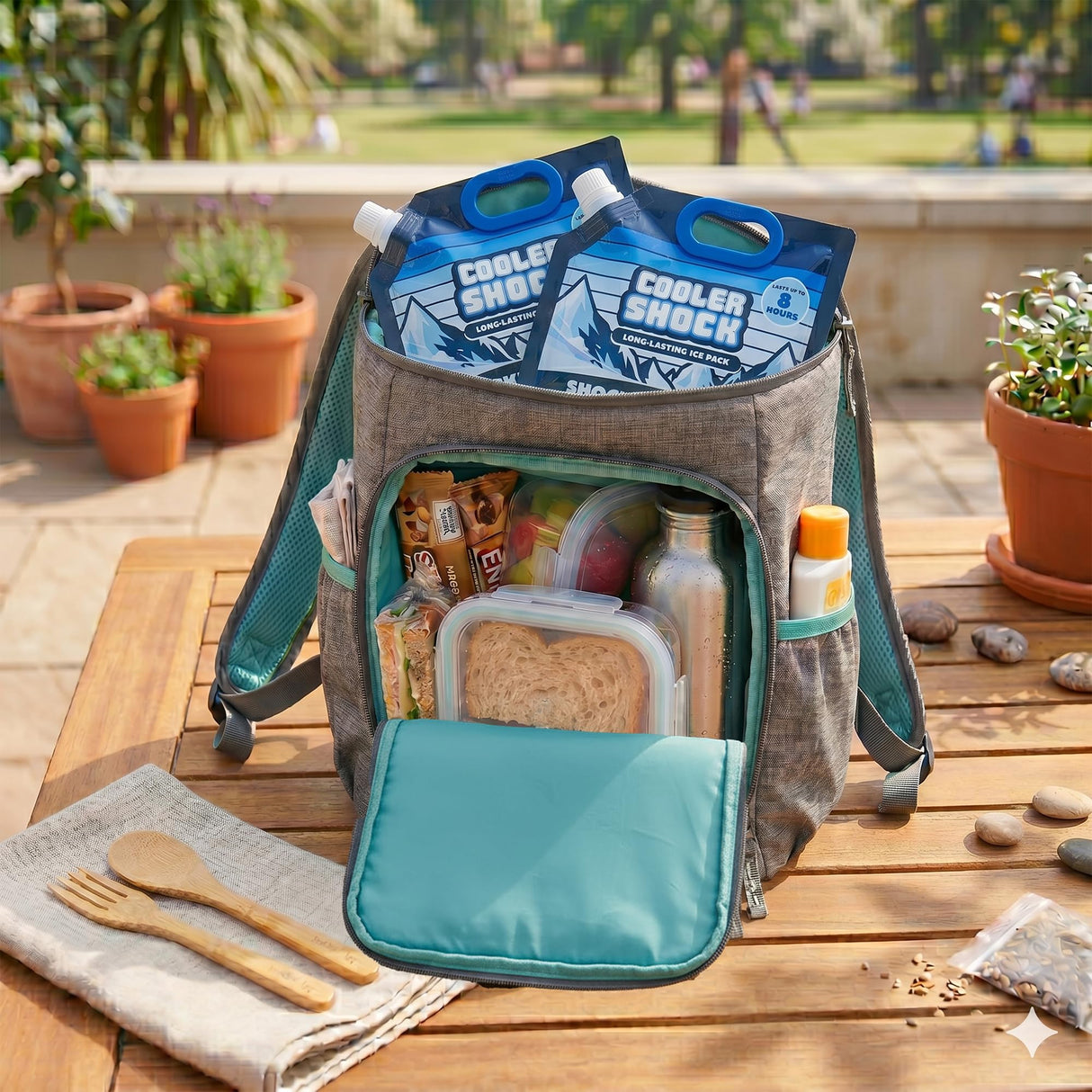 Cooler Shock Reusable Ice Packs for Cooler, 8.5"x7.5" - Long Lasting Cold Freezer Packs for Coolers and Lunch Boxes - Cooler Ice Packs for Camping Gear, Fishing, Road Trips, Beach Must Haves