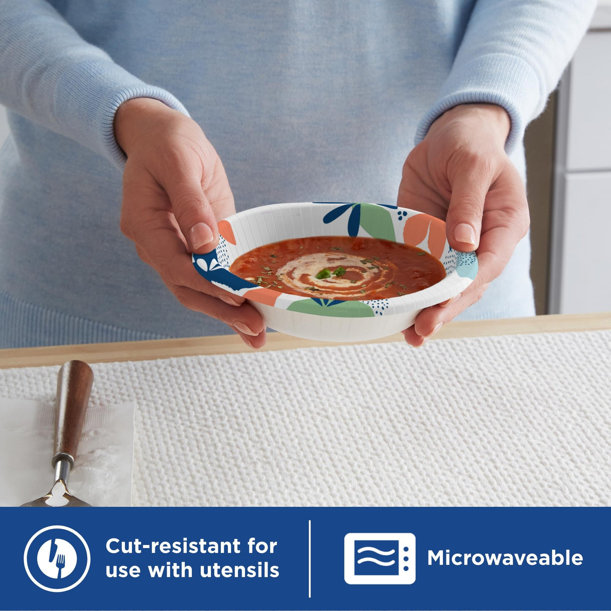 Dixie Small Paper Bowls, 10 Oz, 36 Count (Pack of 8), Microwave-Safe, Soak-Proof, Disposable Bowls Great For Snacks, Dessert, And Light Lunch Meals