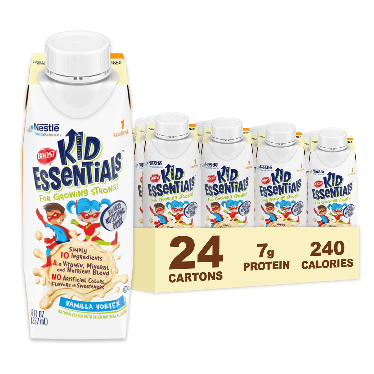 BOOST KID ESSENTIALS 1.0, Vanilla Vortex 24 x 8 fl oz carton