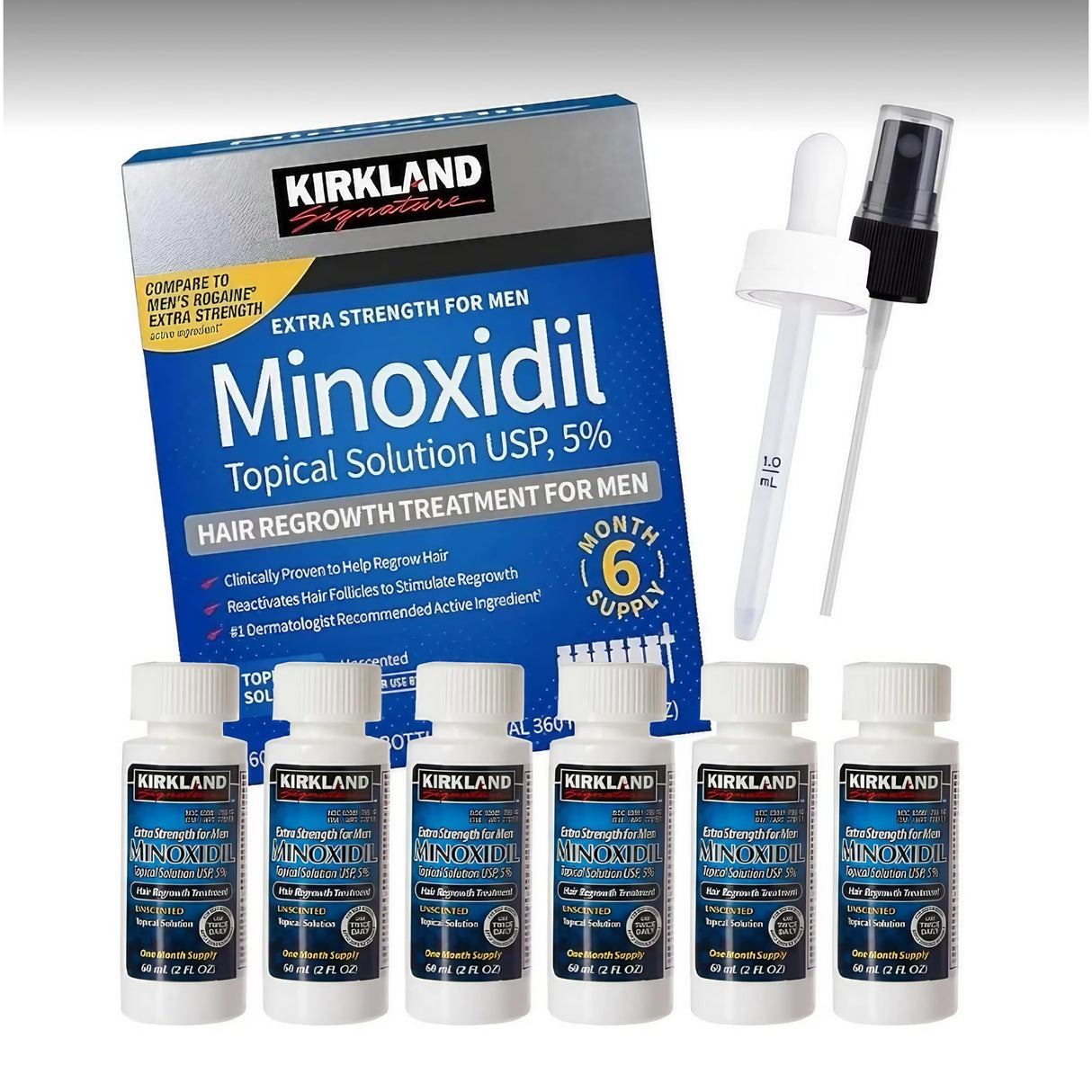 Kirkland Minoxidil 5% - 12 Month Supply for Men with General Thinning of Hair on Top of Scalp