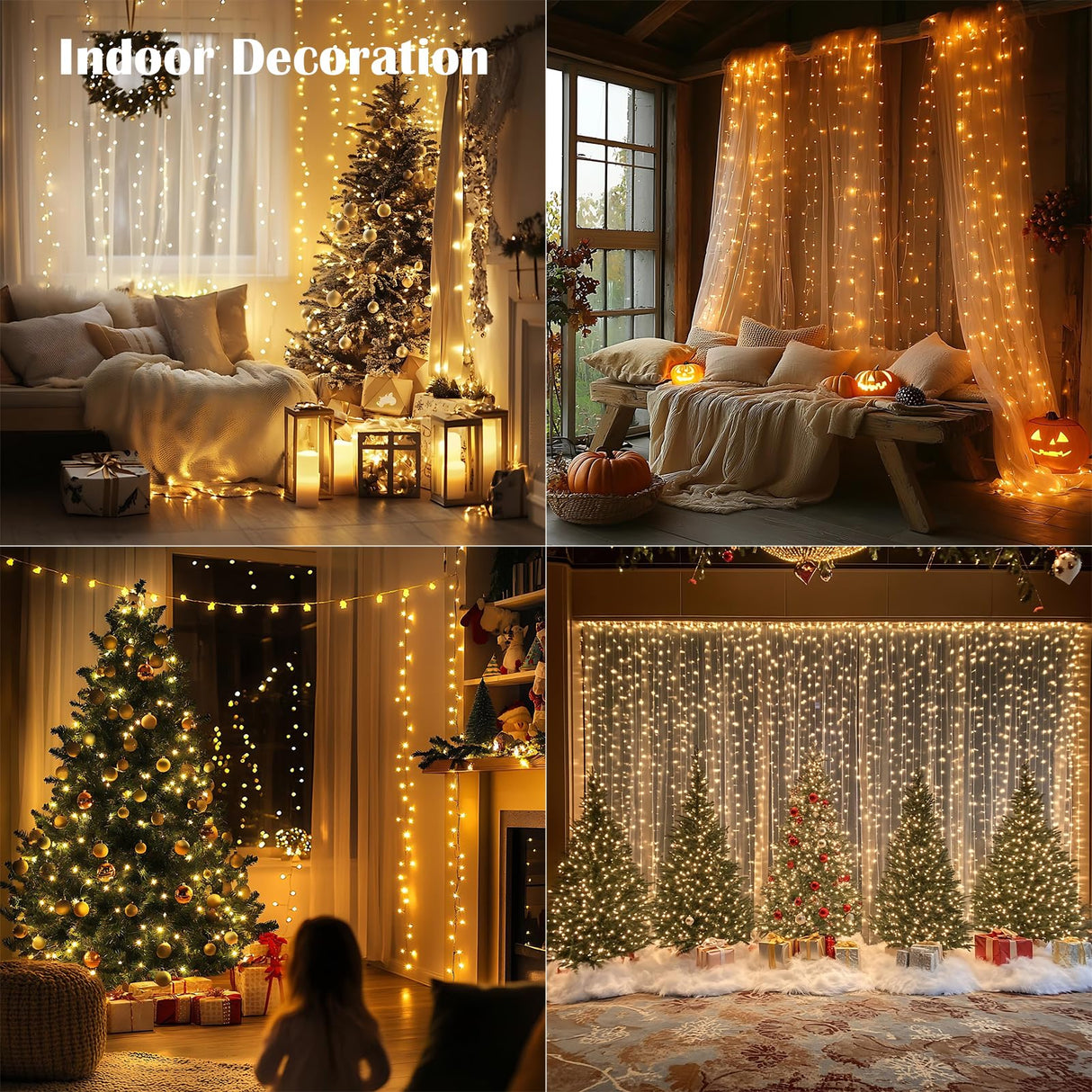 ZELUXDOT Fairy Lights Plug in,200FT 600LEDs Waterproof Led String Lights,8 Modes Remote Twinkle Light for Outdoor Indoor Christmas Wedding Birthday Garden Party Decorations,Silver Wire,Warm White