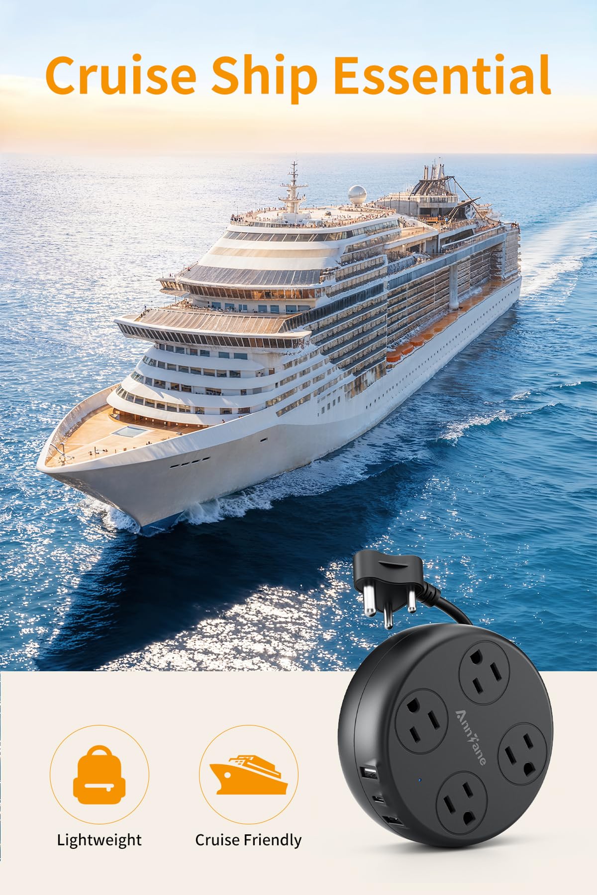 India Travel Adapter with USB C, US to India Plug Adapter with 4 Outlets 3 USB Ports, Type D Outlet Adapter for US to Bangladesh, India, Kuwait, Maldives (Black)