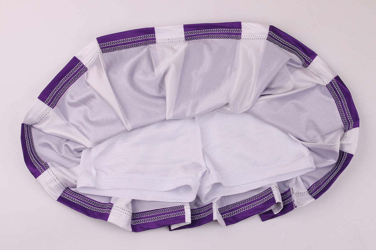 yolsun Cheerleader Costume Outfit for Girls Halloween Cosplay Christmas Gift for Kids (Purple,8-9 Years)