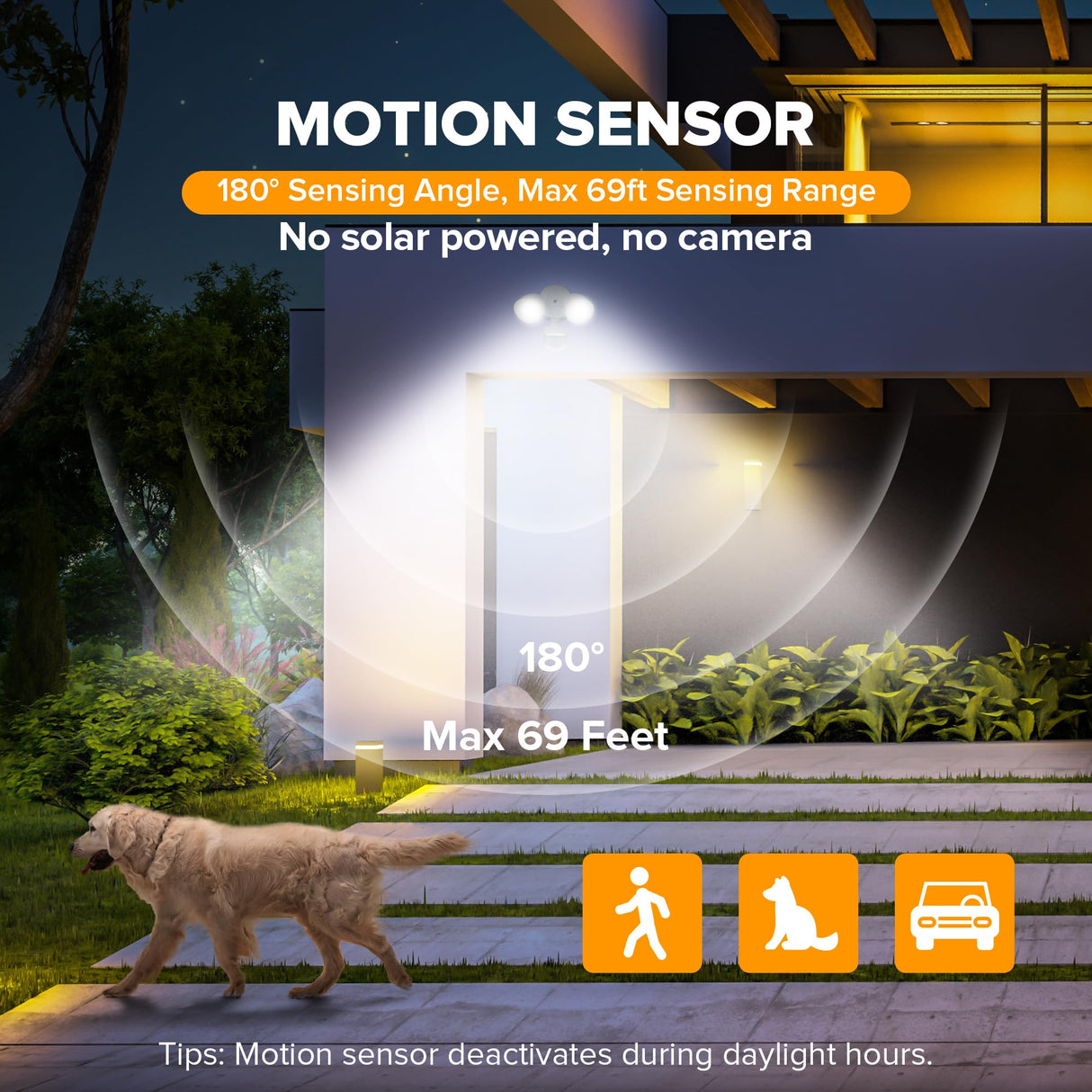 LUTEC 32W 3500 Lumen LED Security Lights Motion Sensor Light Outdoor, 5000K Daylight, IP65 Waterproof, Dusk to Dawn, Motion Detector Flood Light for Garage, Yard, Porch-White