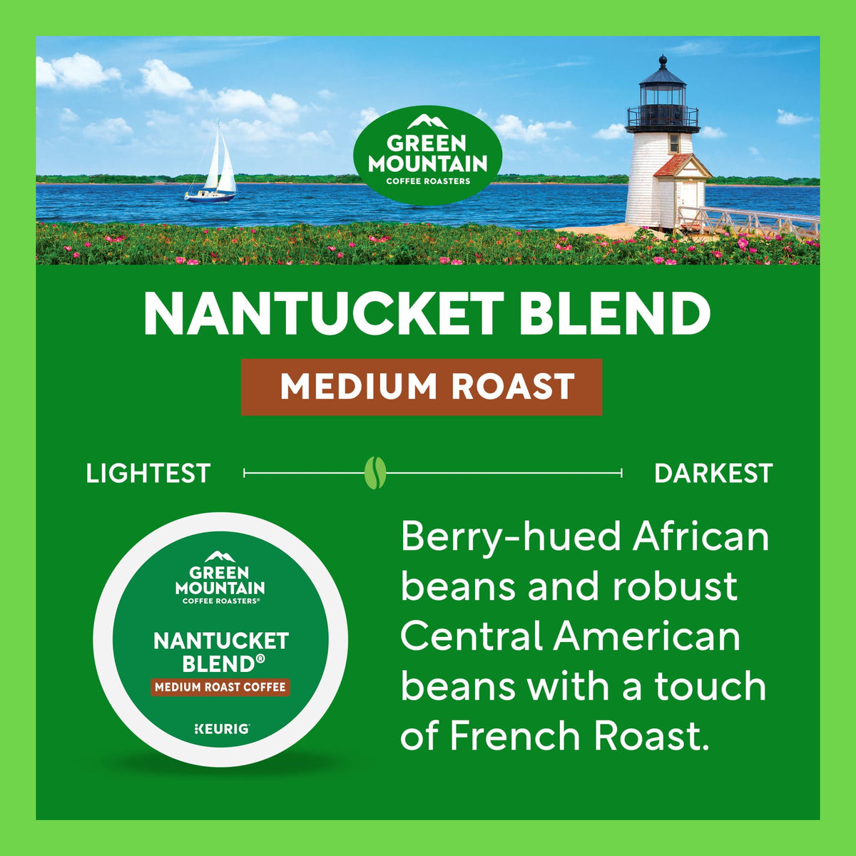 Green Mountain Nantucket Blend Coffee, K-Cup Pods, 96 Count