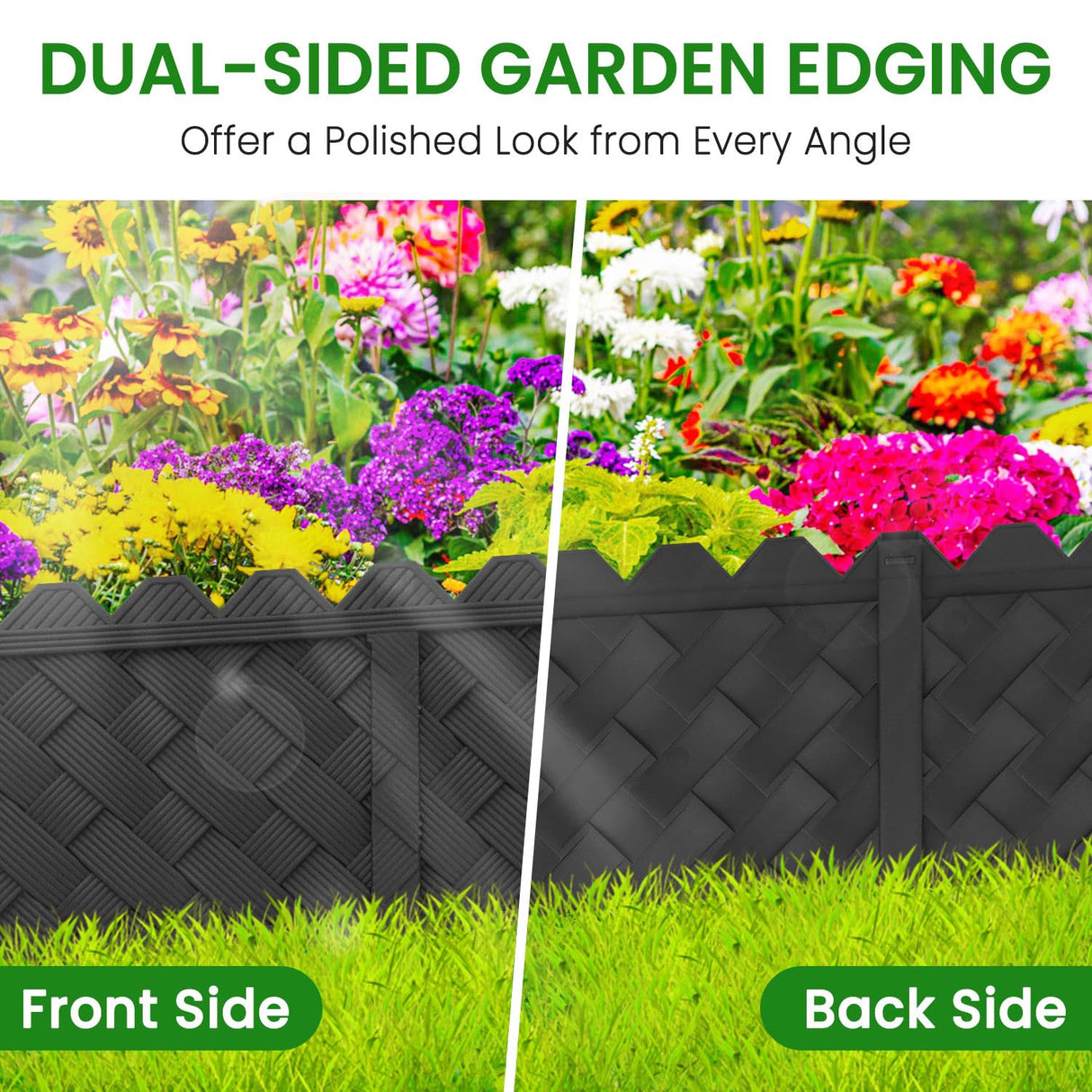 20 Pack Garden Edging with Stakes, Flower Bed Edging Borders, 5" X 20ft