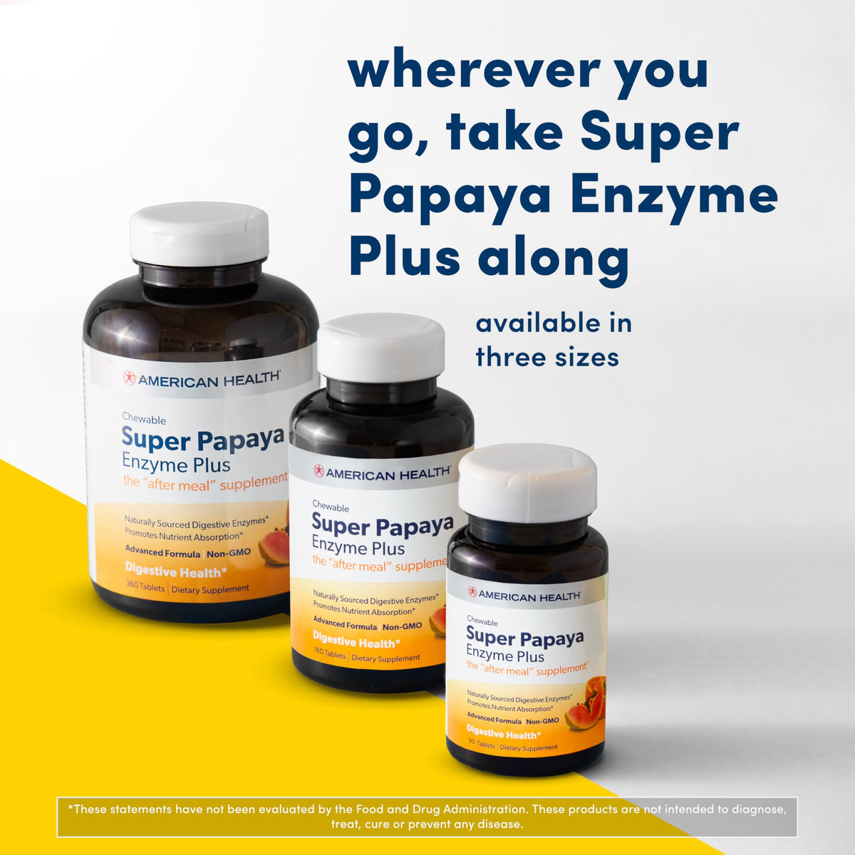 American Health Super Papaya Enzyme Plus Chewable Tablets, 360 Count