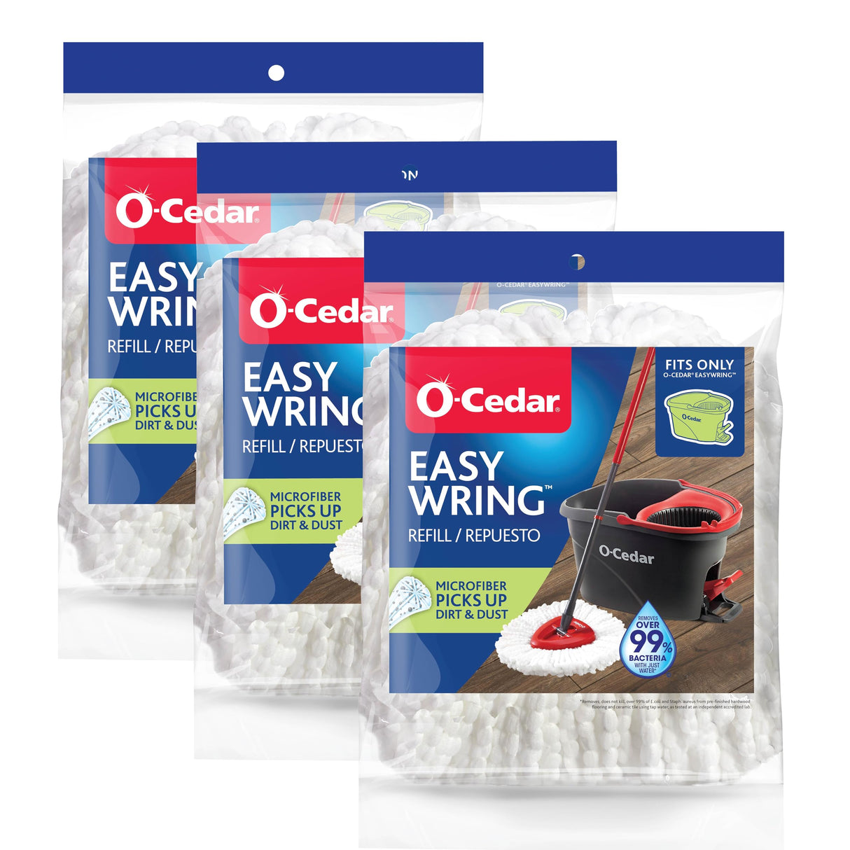 O-Cedar EasyWring Spin Mop Head Refill (Pack of 3)