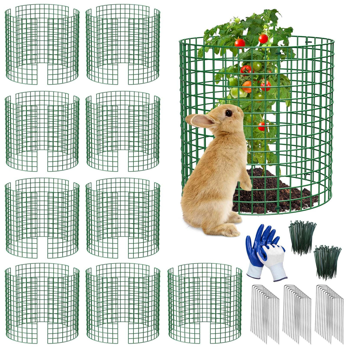 10 Pack Plant Protectors from Animals | 30PCS 13"x13" Metal Wire Mesh Garden Plant Cages for Gardening Supplies | Chicken Wire Cloche Plant Protectors for Rabbits Chickens Ducks