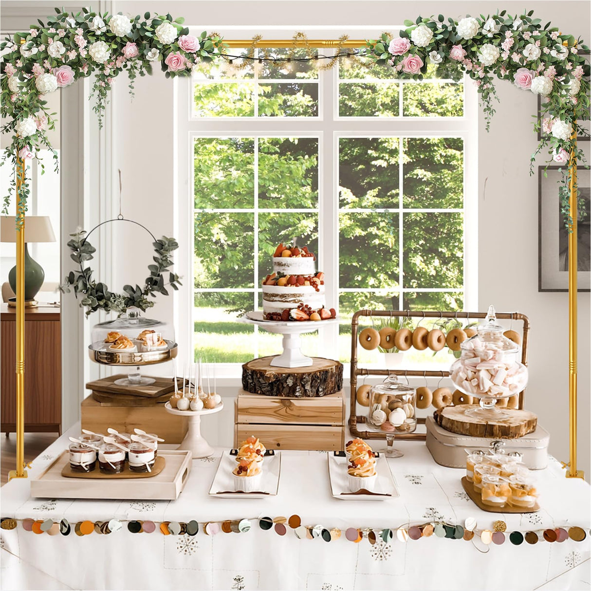 Lemosyu Over The Table Rod Stand with Clamps for Wedding, Birthday, Party