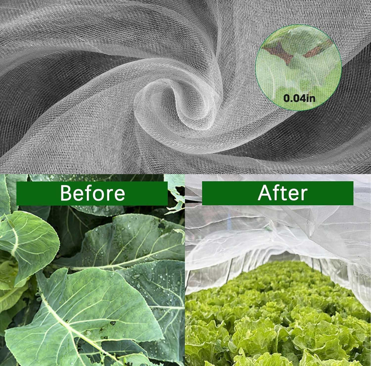 2 Pcs Garden Netting Pest Barrier for Raised Garden Beds, Garden Insect Mesh Netting Raised Bed Cover Screen Protection for Protecting Vegetables Fruits Flowers (Netting, for Cover a 4x2x1ft)