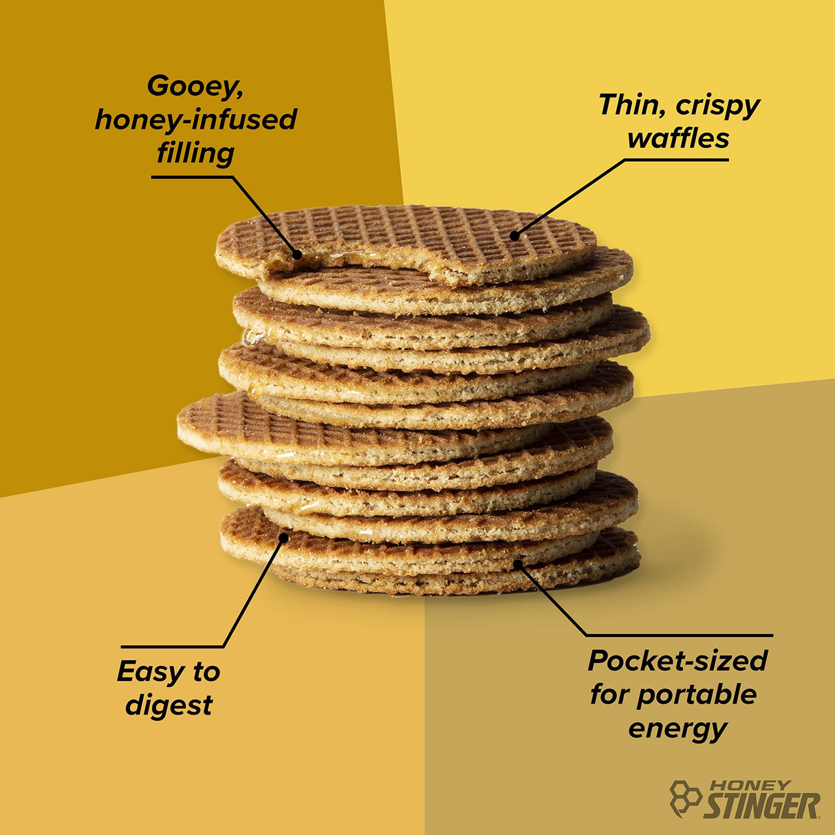 Honey Stinger Organic Energy Waffle Variety Pack, 12 Honey Waffles and 6 Vanilla, Nutritious Stroopwafel Snack for Exercise, Endurance and Performance