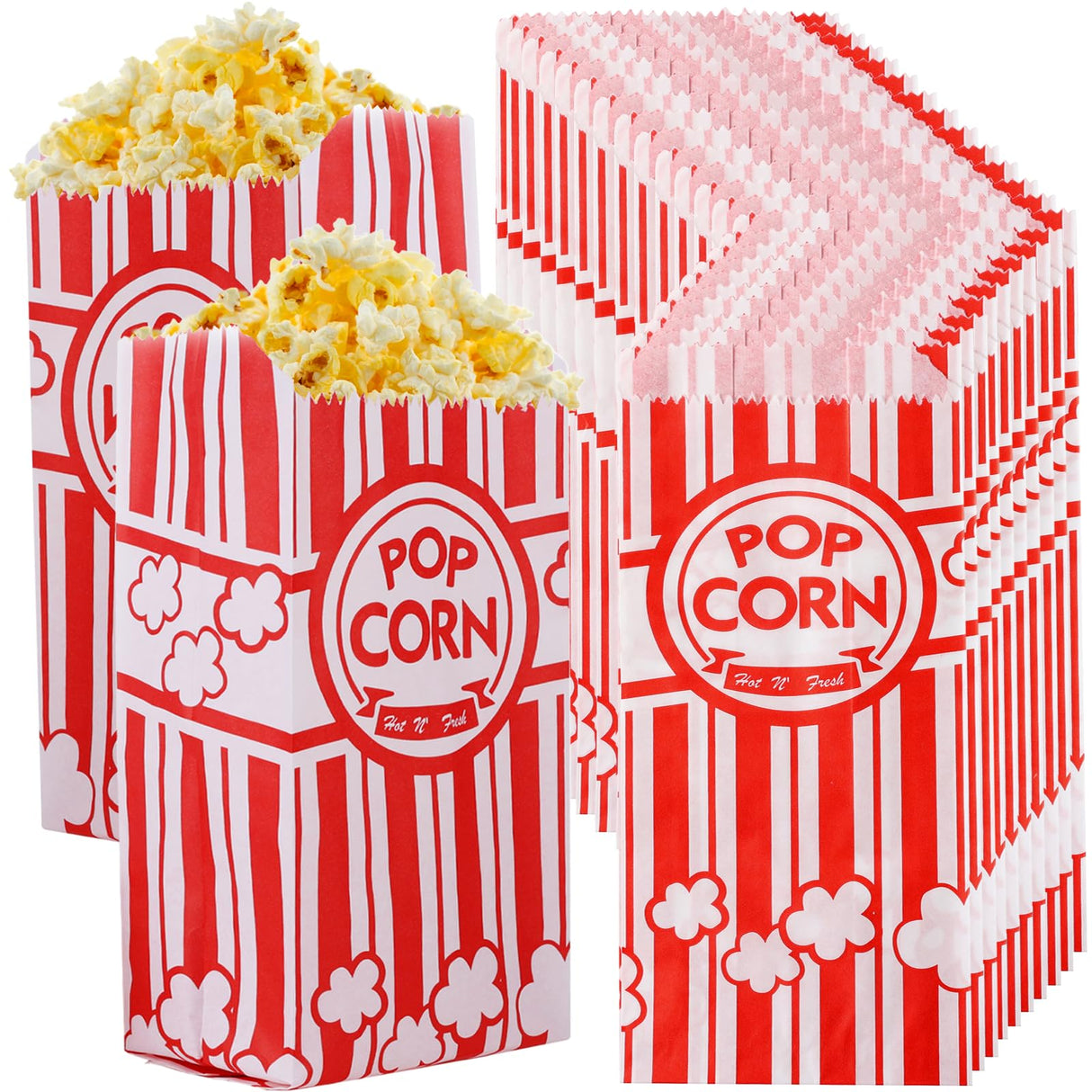 300 PCS Popcorn Bags 1 Oz Small Popcorn Bags Individual Servings Bulk Pop Corn Bags for Party Popcorn Machine Christmas Movie Night Supplies