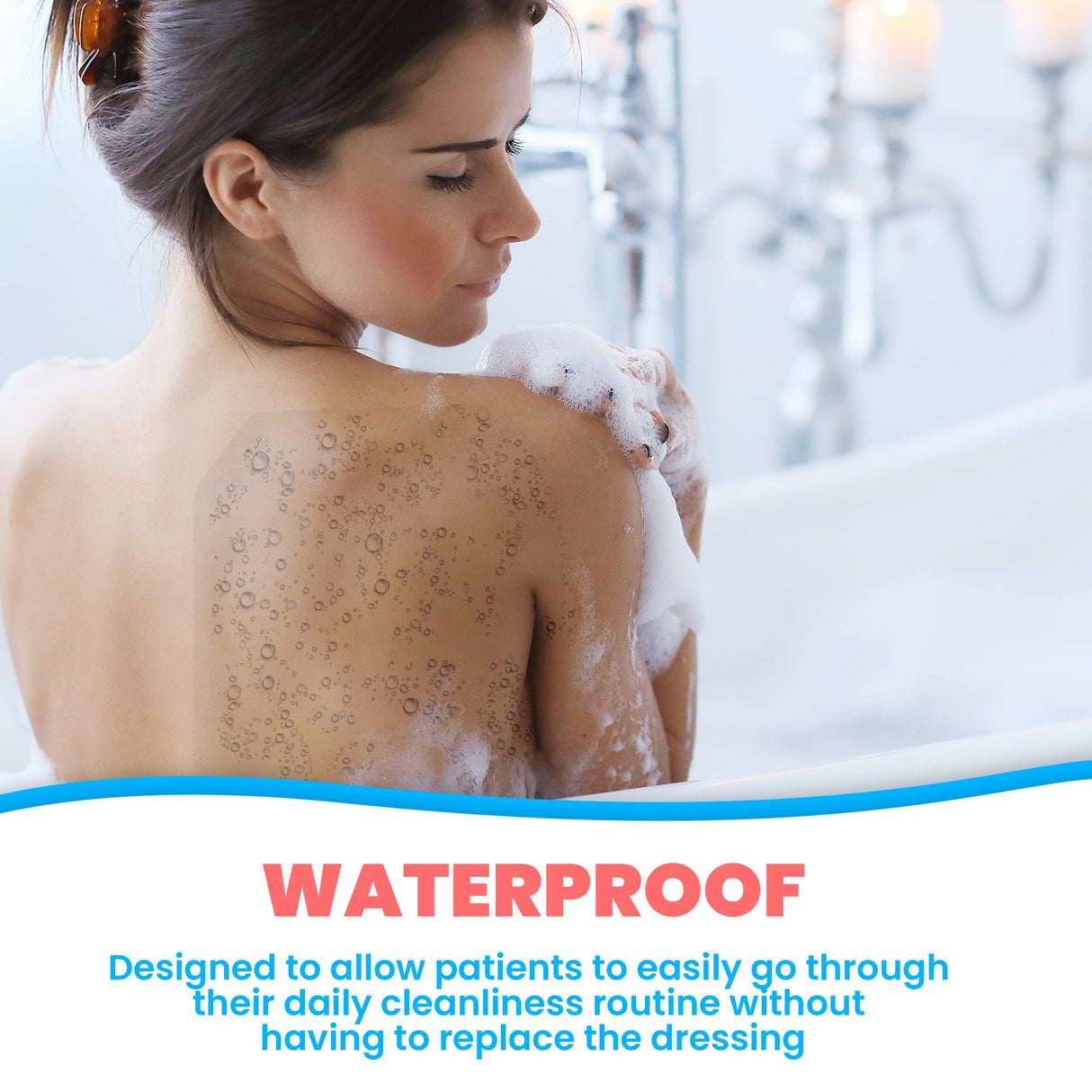 Houseables Waterproof Bandages, Transparent Film Dressing, Waterproof Bandages Post Surgical, Wound Covers for Showering, Swimming Tattoo Cover, After Surgery Protector, Clear, Large, 8x12, 10 Pack