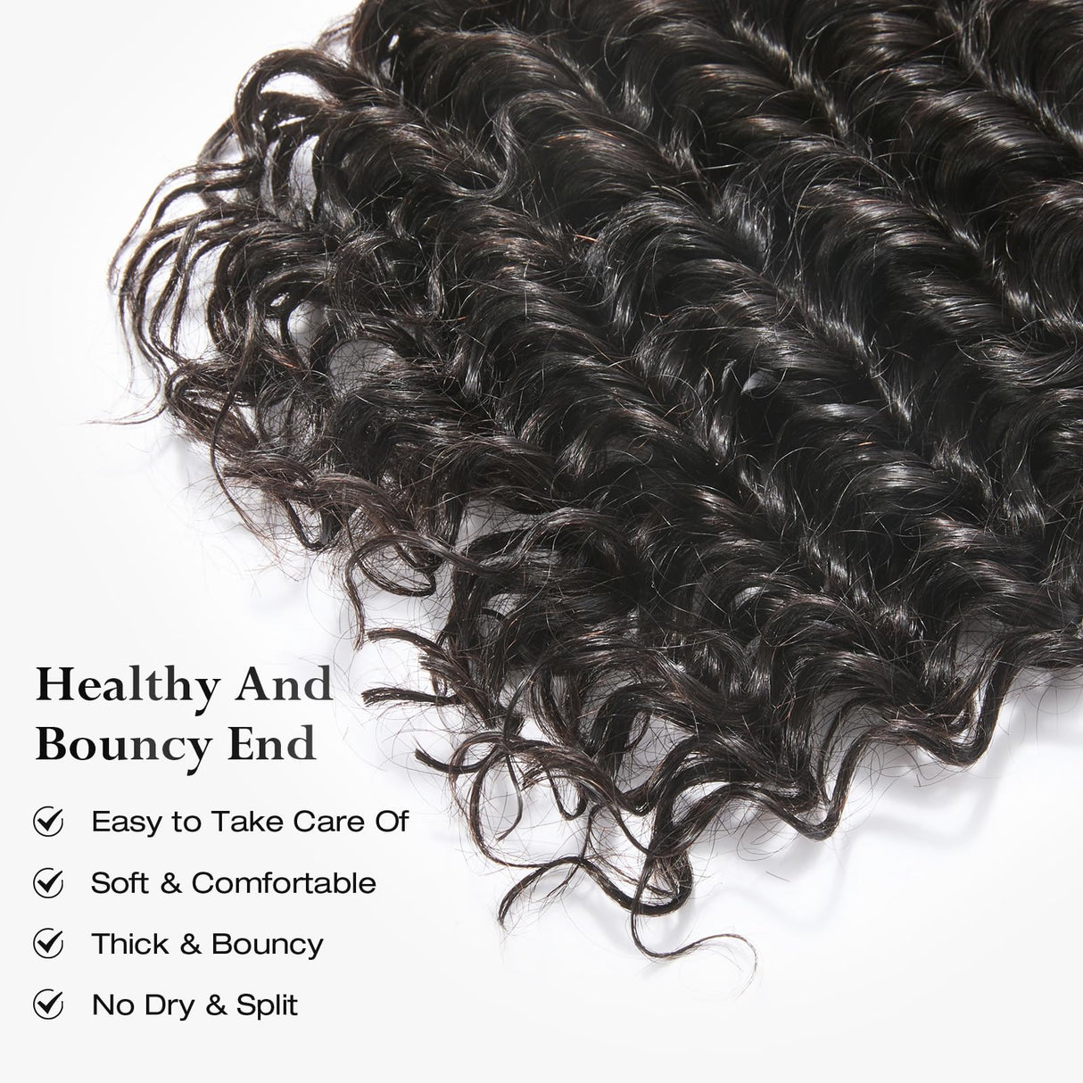 ASHINE Human Hair Bundles Deep Wave Unprocessed Cambodian Raw Hair 16 18 20 Inch, Flip Over Quick Weave Wet and Wave Bundles for Women Natural Black
