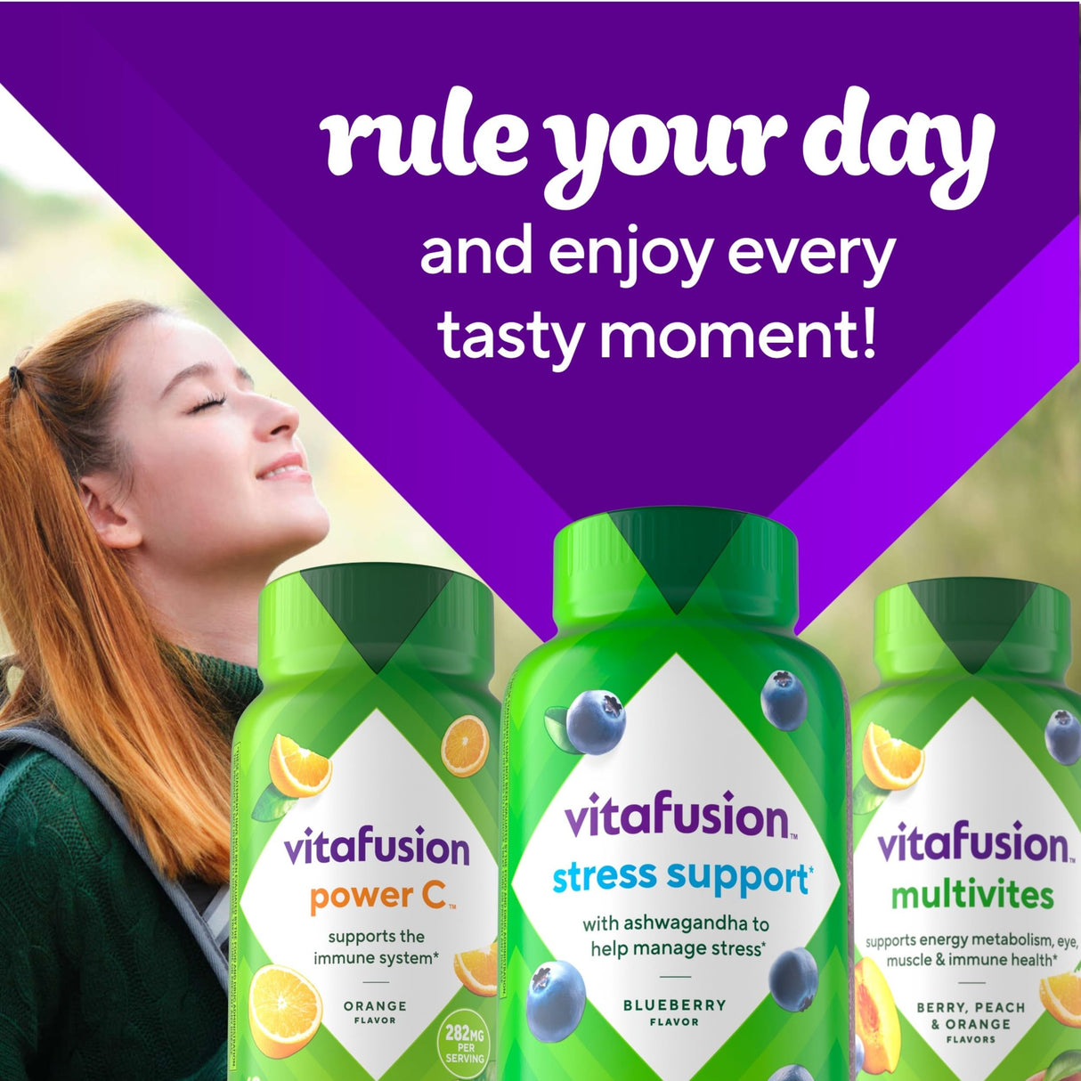 Vitafusion Ashwagandha Gummies –Clinically Shown Adaptogen Sensoril Ashwagandha 125mg Per Serving – Help Manage Stress – Chewable Gummy Vitamins/ Alternative to Liquid Capsules Drops Powder, 60 Count