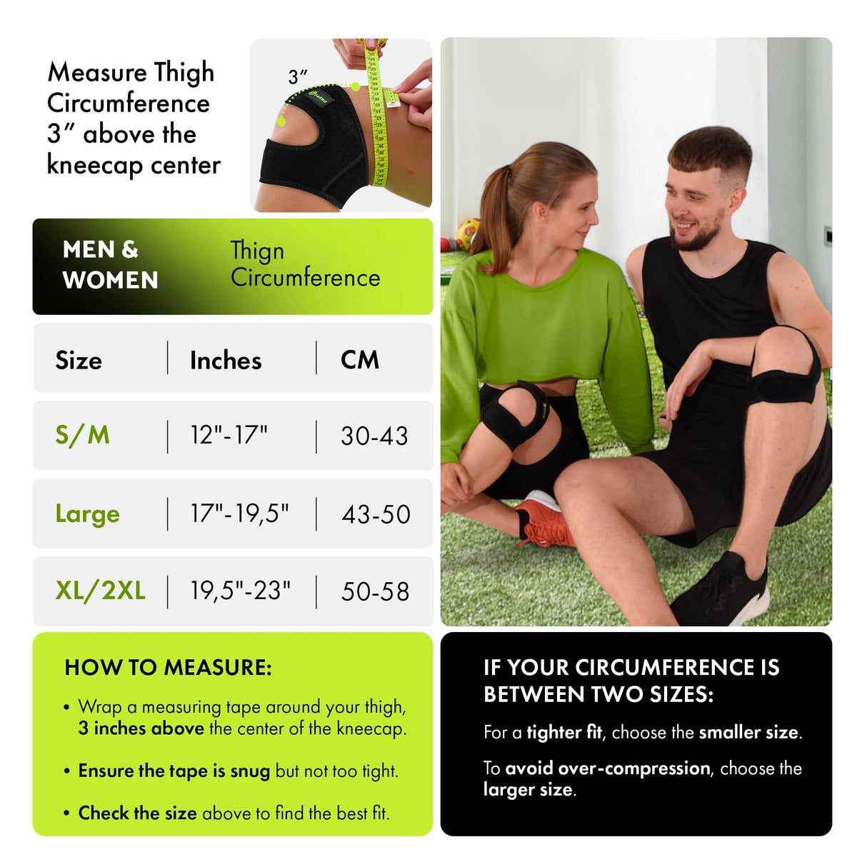 GARNO Knee Brace for Men and Women, Adjustable Neoprene Stabilizer for Meniscus Tear, Arthritis, Tendonitis, MCL, ACL, Pain Relief & Recovery, Tendon Support Strap for Running (Small/Medium Size)