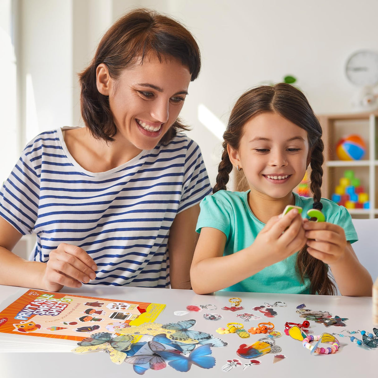 Auihiay 24 Sheets Printable Shrink Dink Sheets, Semi-Transparent Shrinky Films Papers for Inkjet Printer, Printable Shrinky Plastic for DIY Crafts Gifts and Keychain Making Christmas Ornament